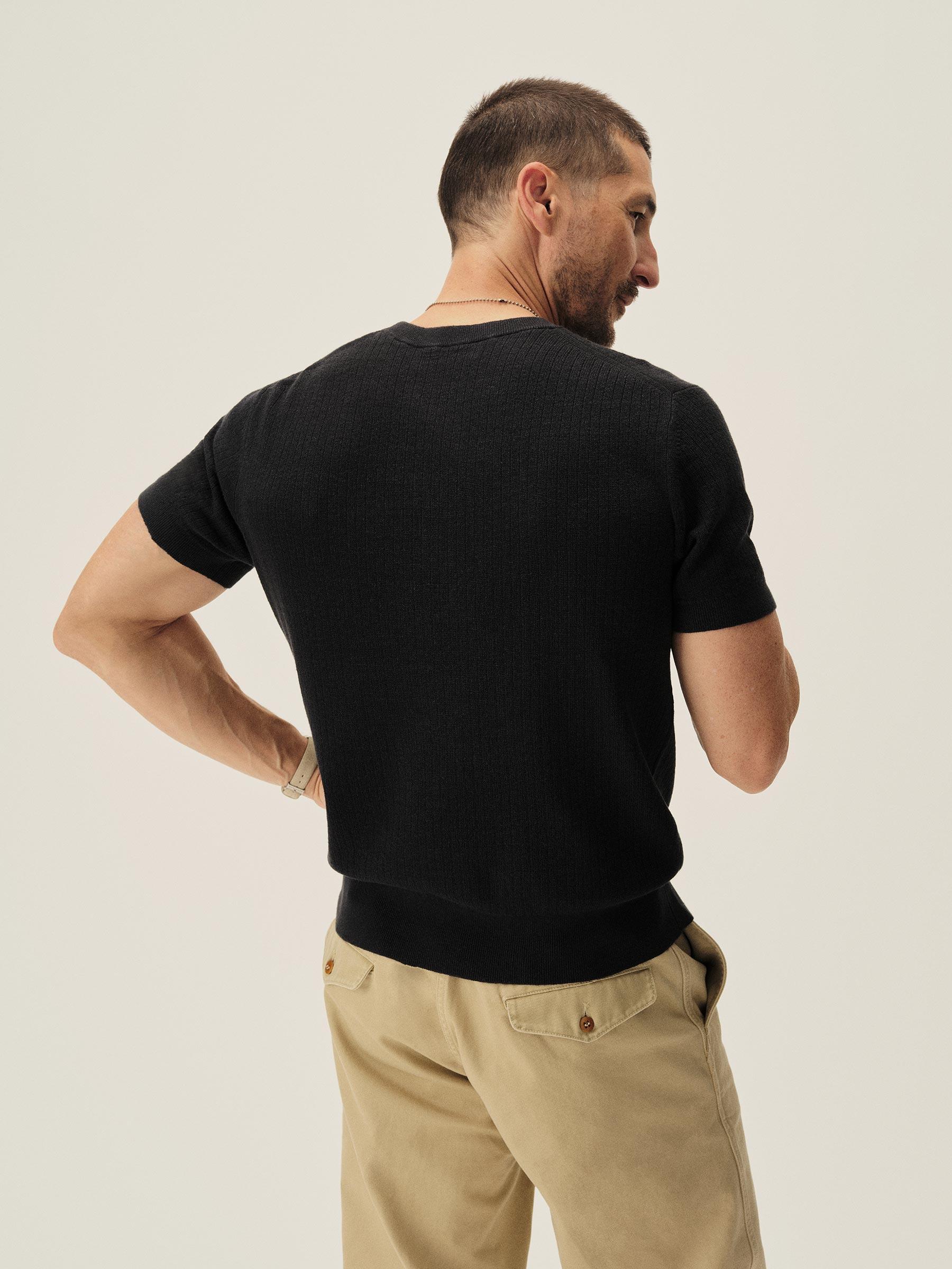 Black Yuma Hemp Rib Knit Pocket Tee Product Image
