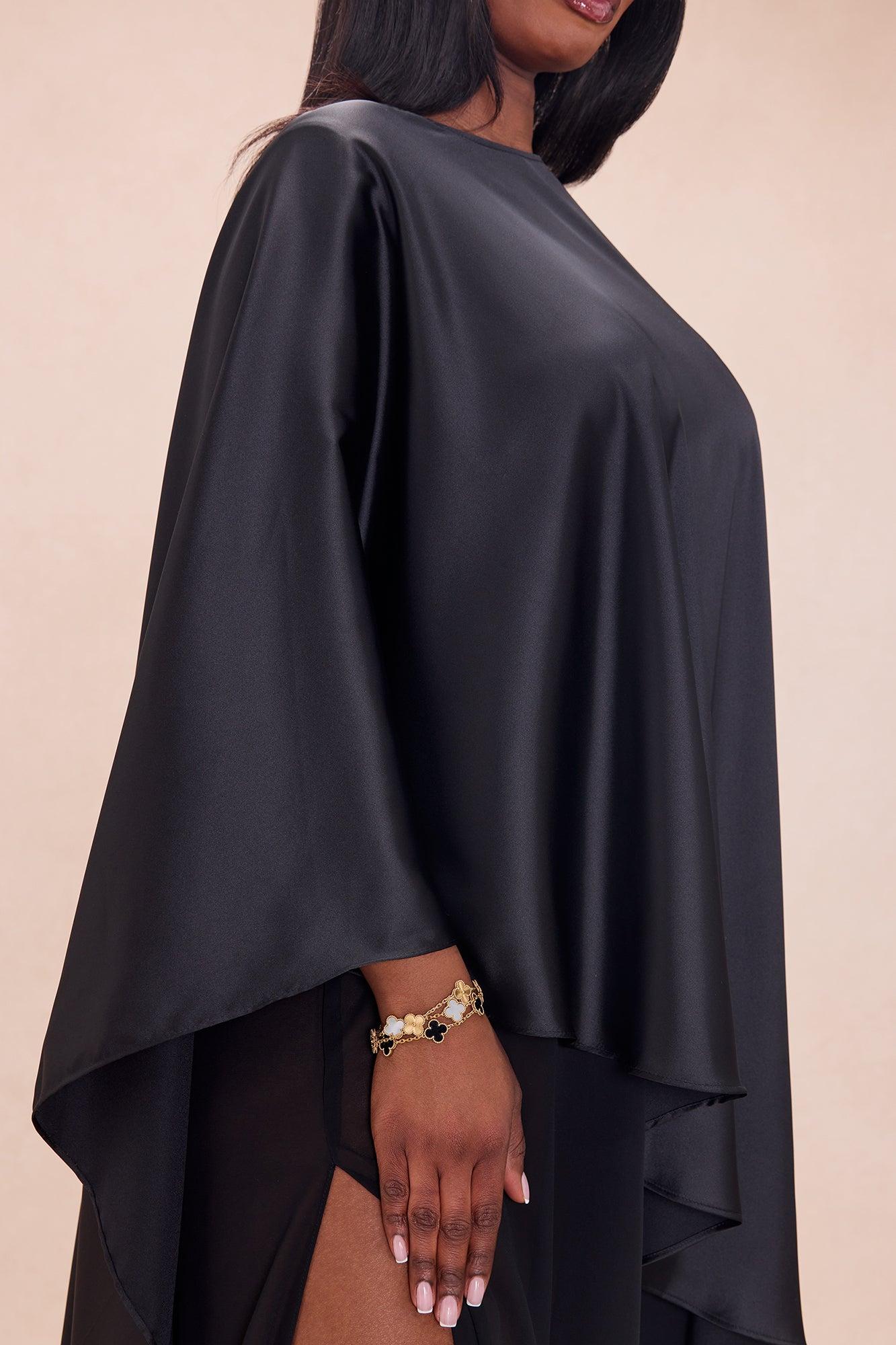 Cosmia Satin Maxi Dress - Black Female Product Image