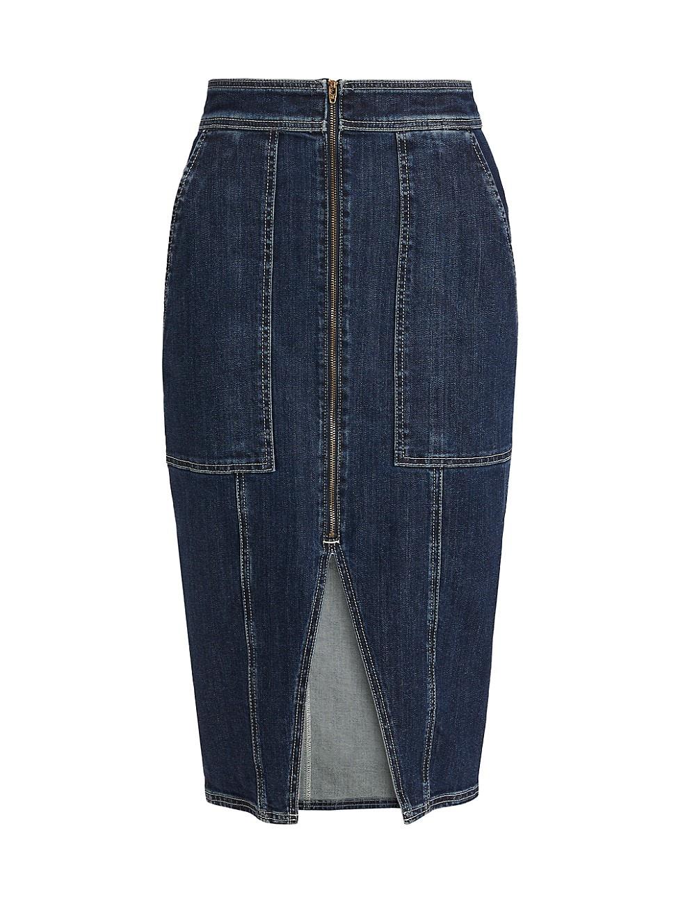 Womens Marietta Denim Utility Midi-Skirt Product Image