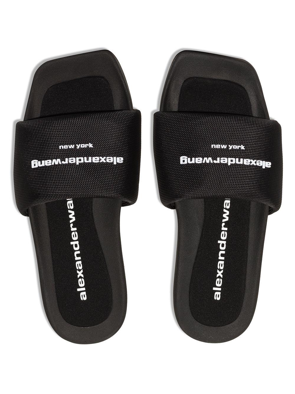 logo-print flat slides Product Image