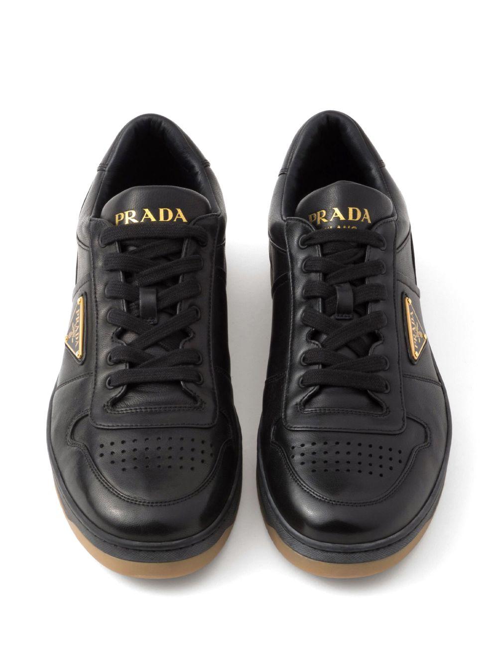 enamel-triangle leather sneakers Product Image