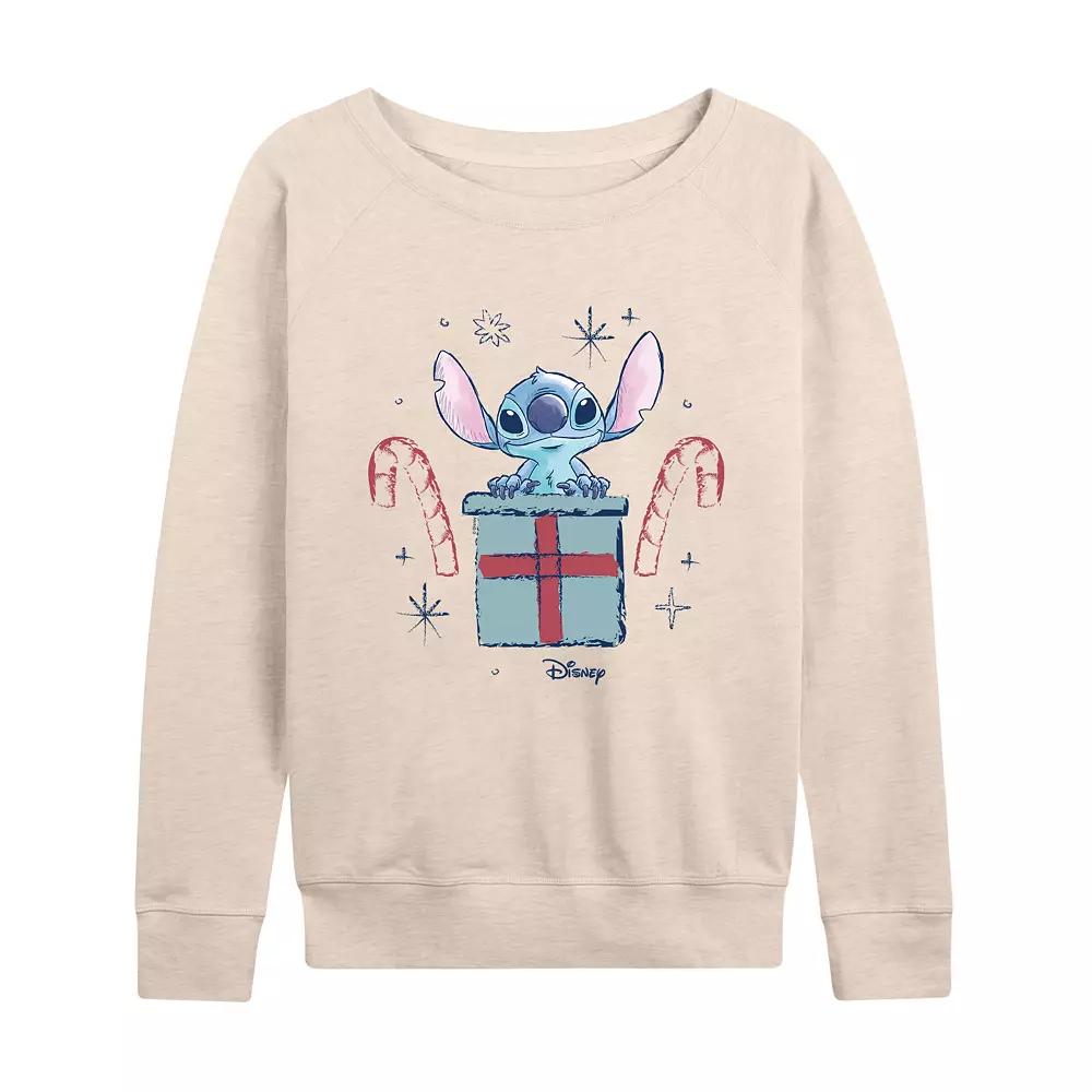 Disney's Lilo & Stitch Women's Candy Canes French Terry Long Sleeve Tee,  Product Image