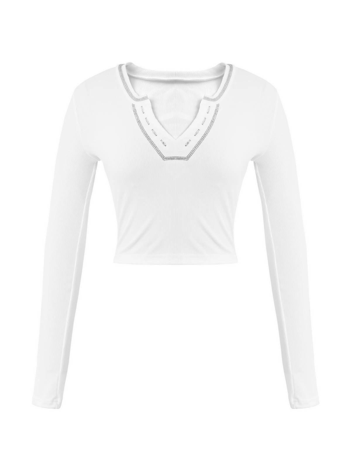 Long Sleeve Ribbed Knit Crop Top Product Image