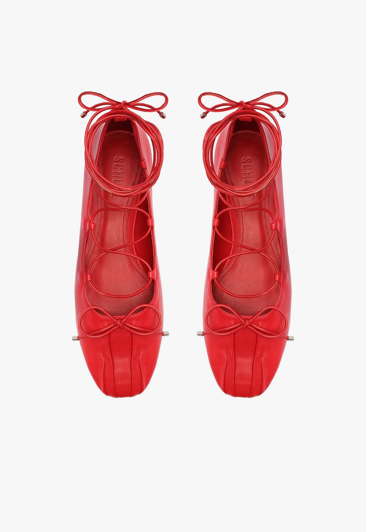 Arissa Lace Up Leather Flat Product Image