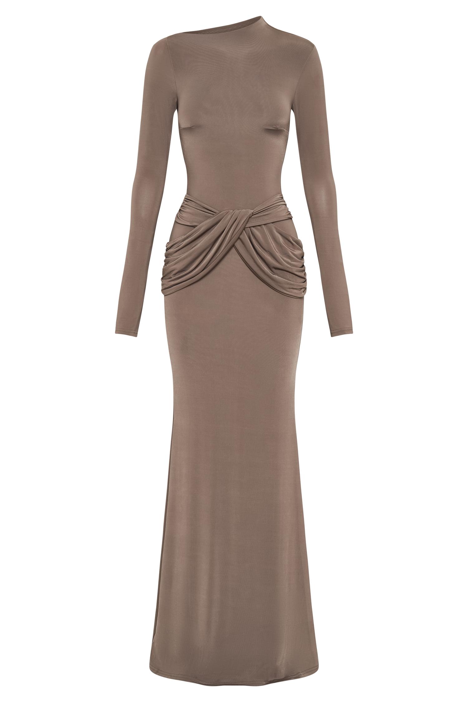 Halcyon Long Sleeve Slinky Maxi Dress - Coco Product Image