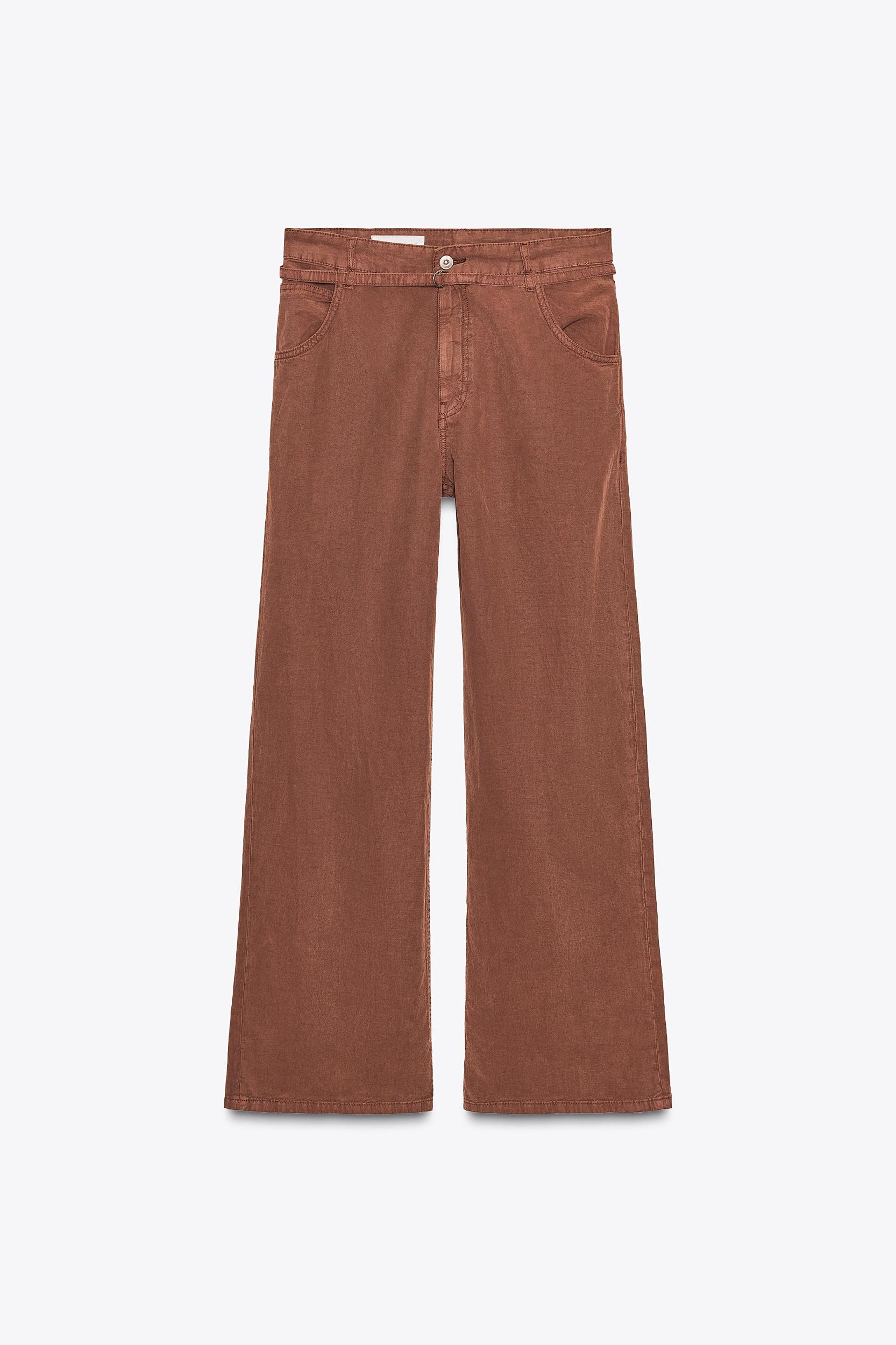 FLOWY BELTED PANTS Product Image
