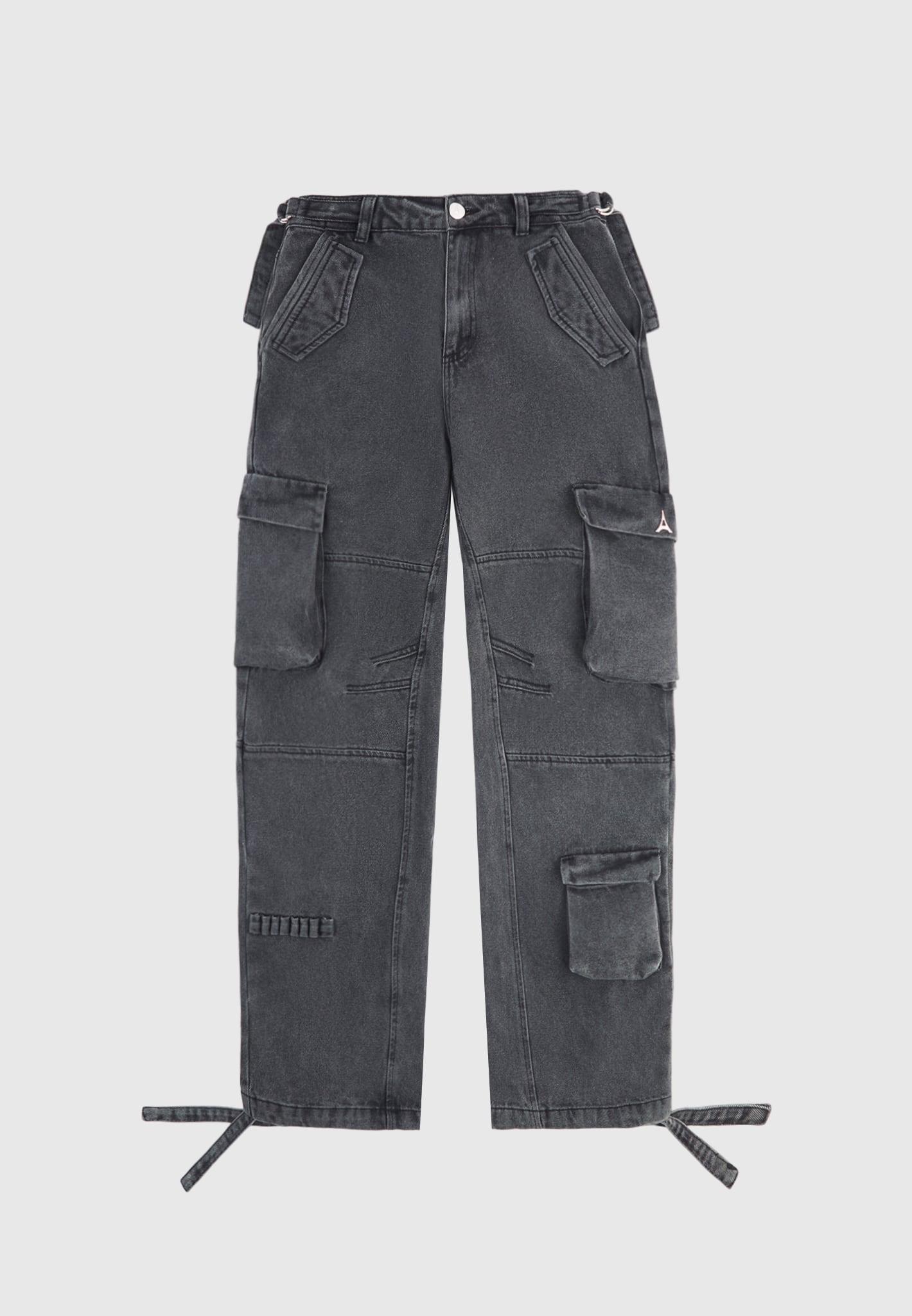 Mid Rise Cargo Pants - Washed Grey Female Product Image