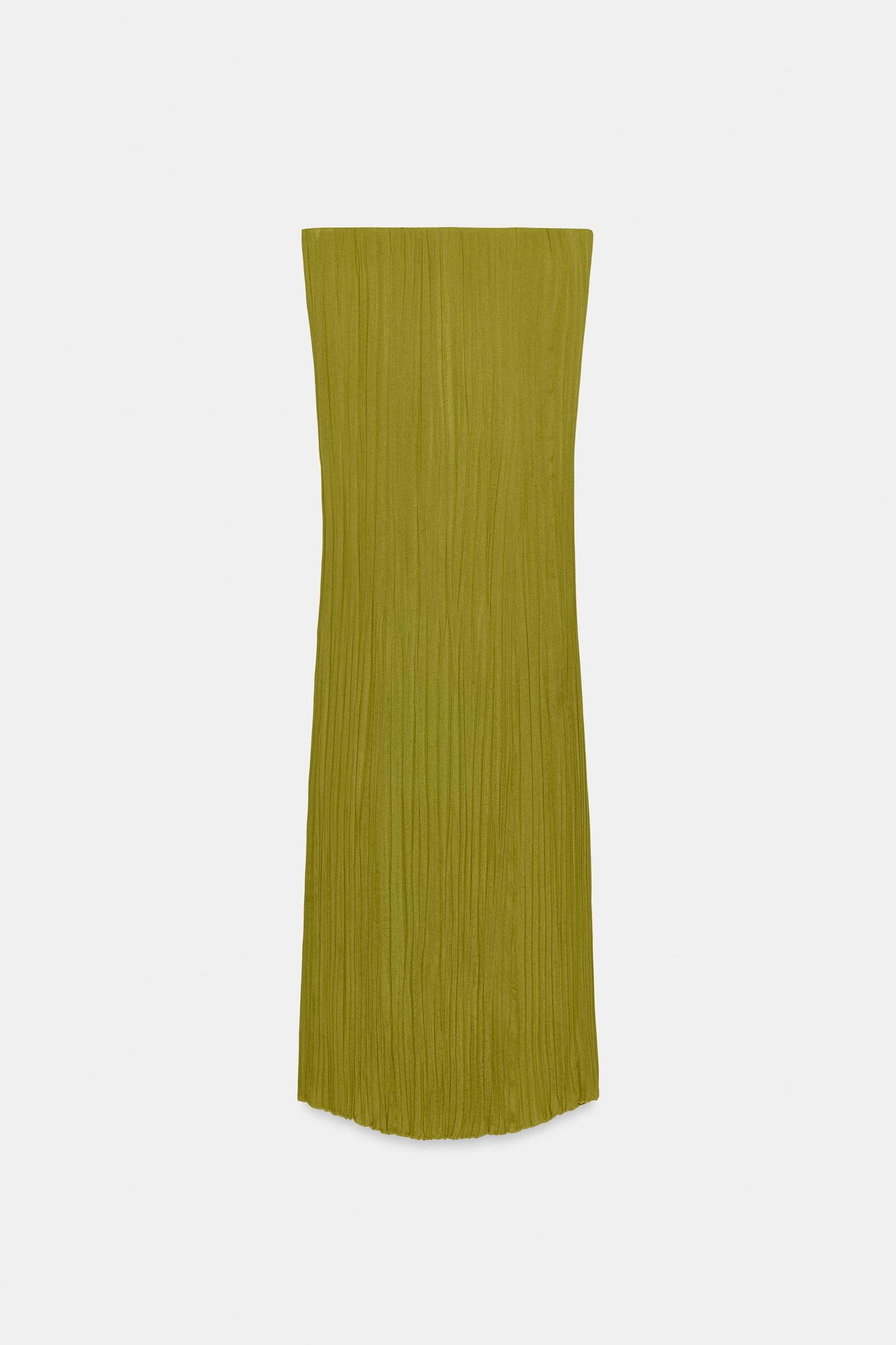 STRAPLESS TEXTURED DRESS Product Image