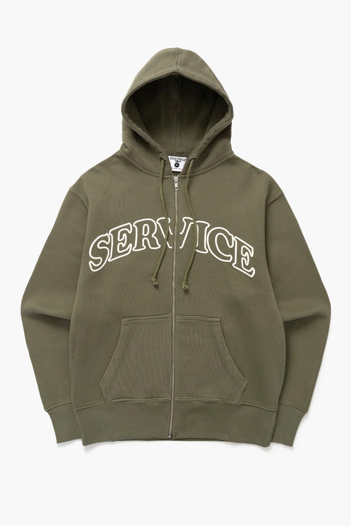 Arch Logo Zip Hoodie - Olive Product Image