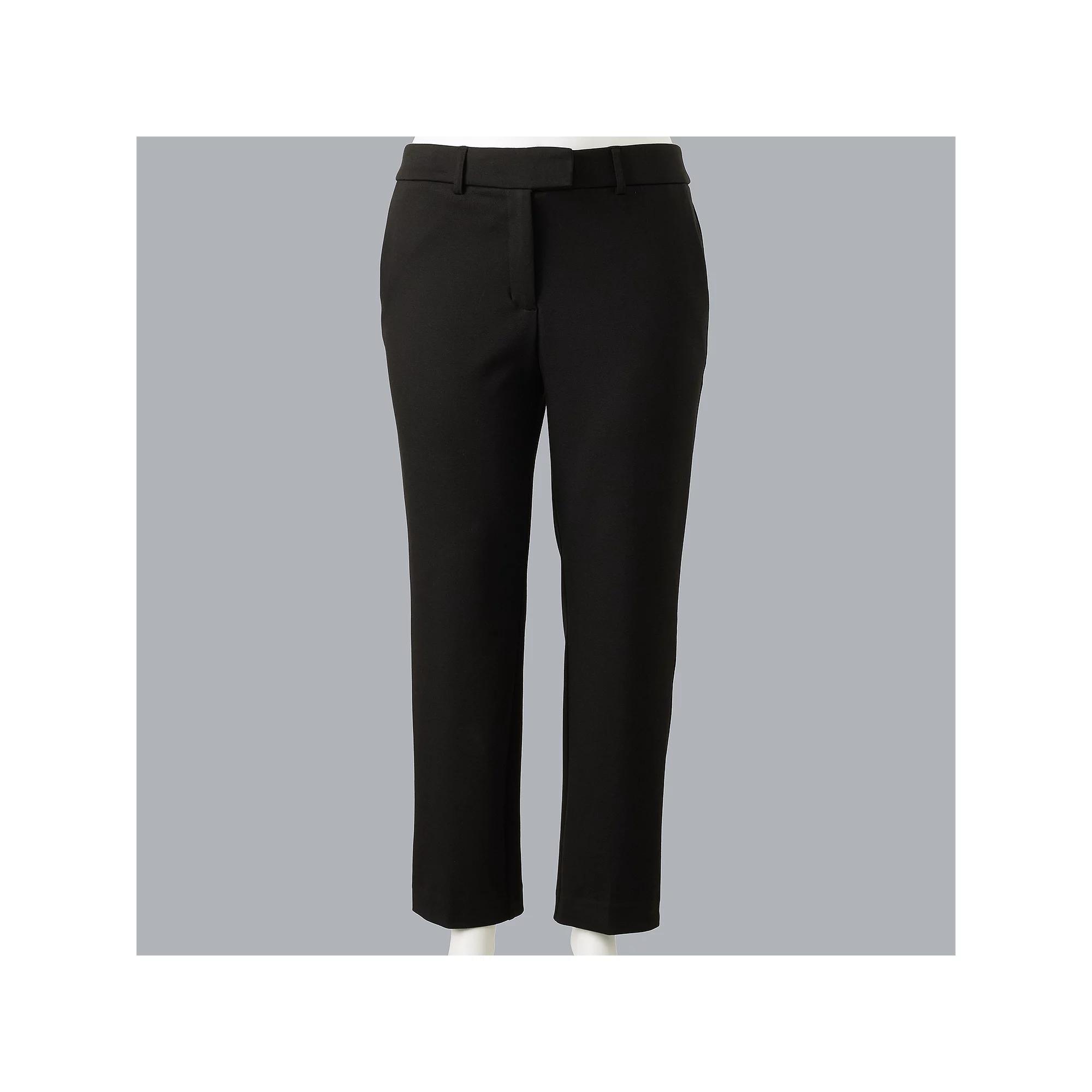 Plus Size Simply Vera Vera Wang High-Rise Slim Straight Trouser Pants, Women's, Size: 20 W, Black Product Image