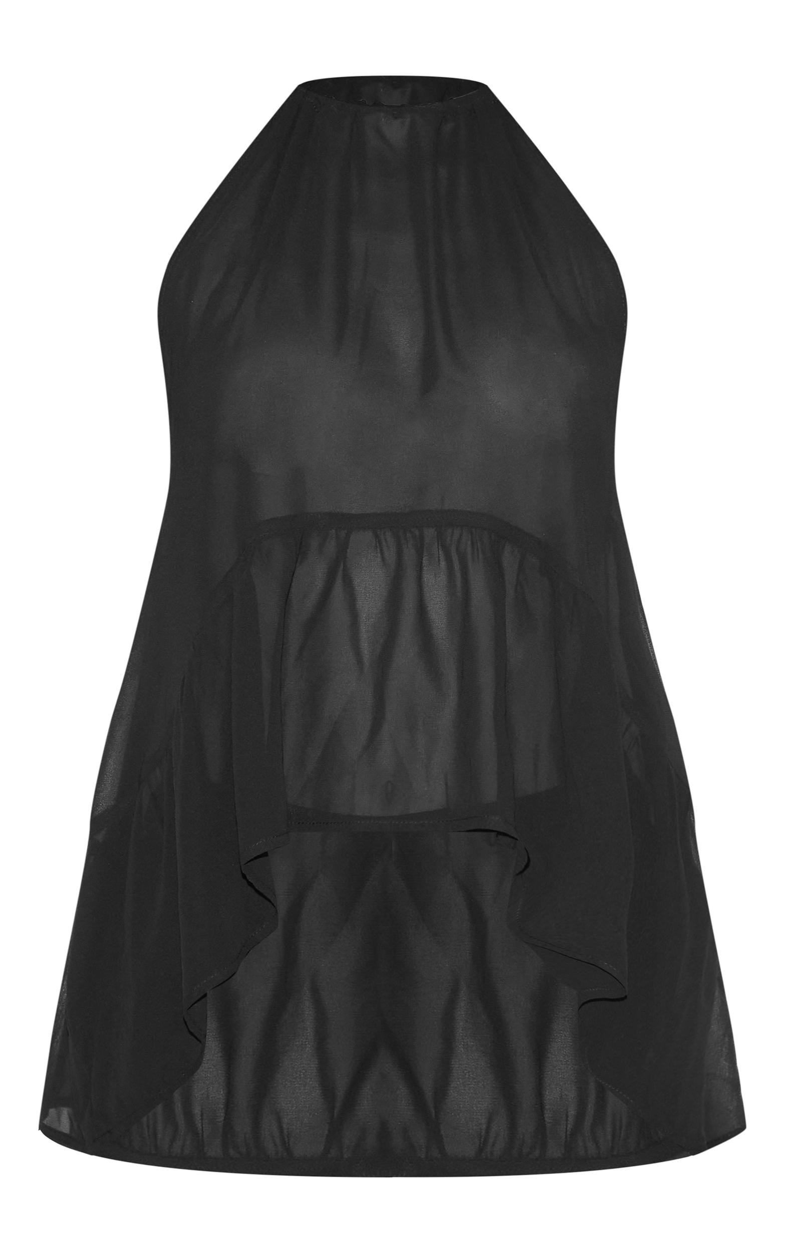 Black Chiffon Halterneck Top Product Image