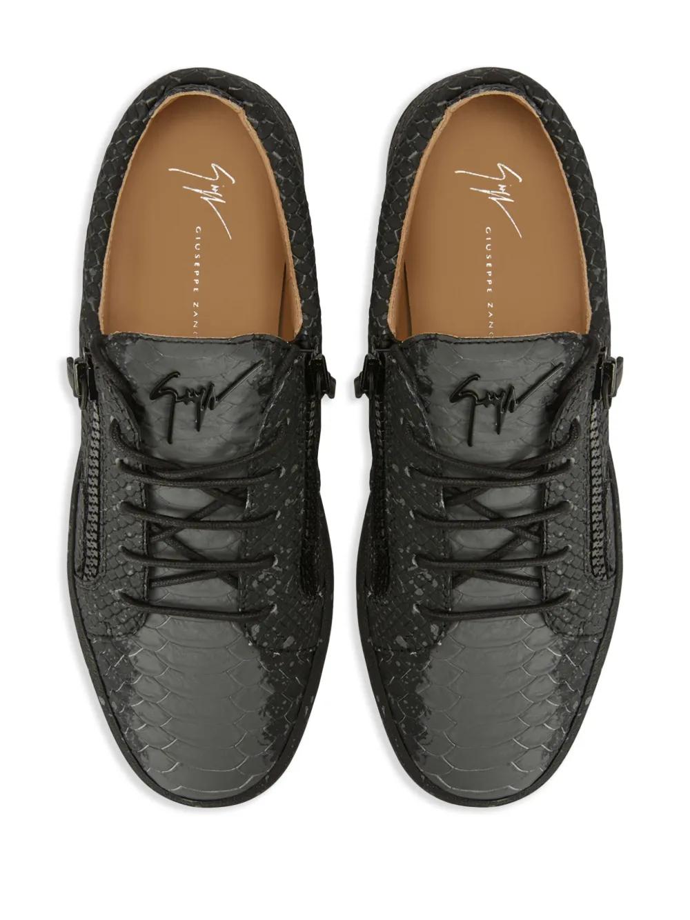 Frankie snakeskin-effect leather sneakers Product Image