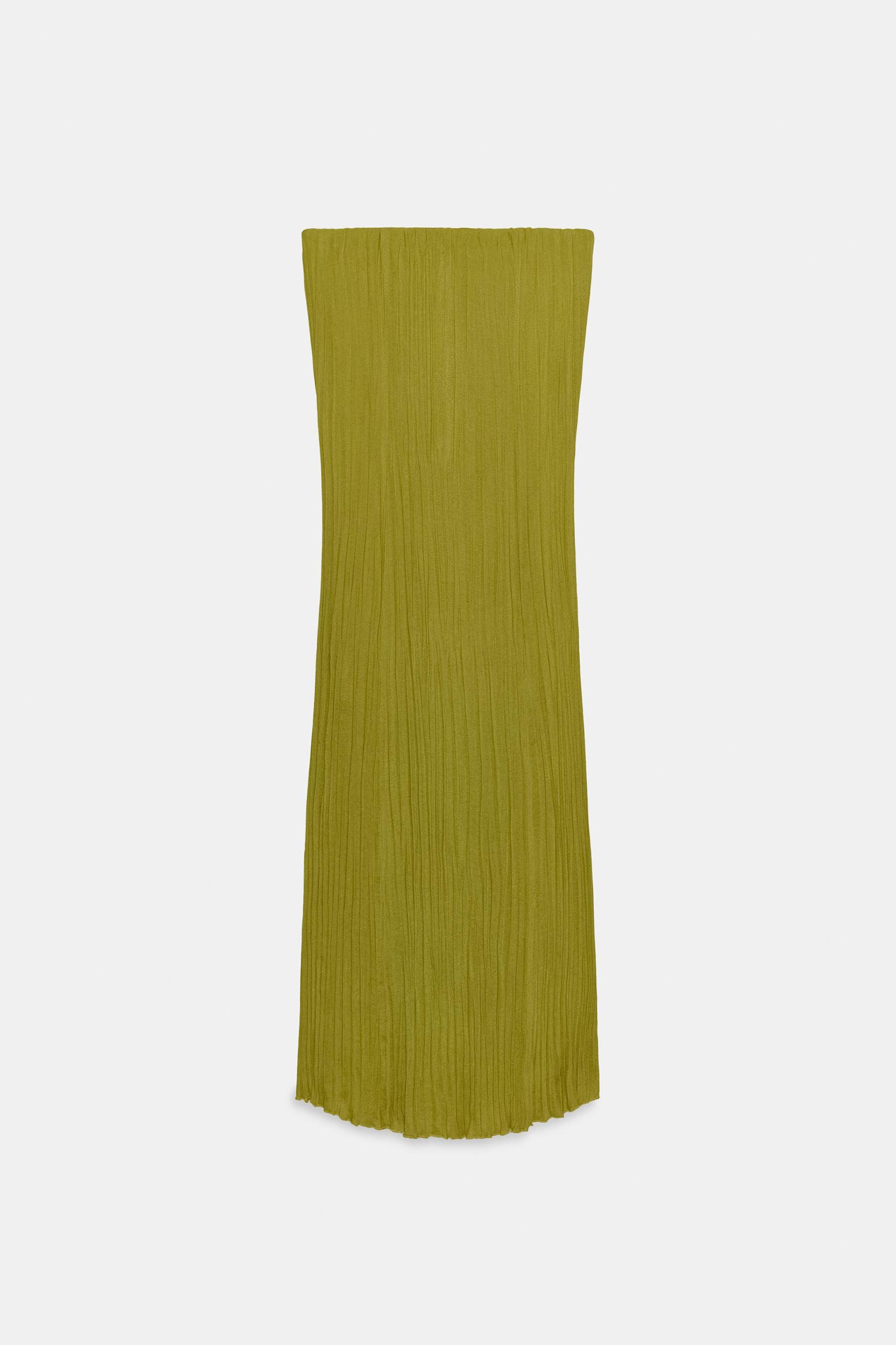 STRAPLESS TEXTURED DRESS Product Image