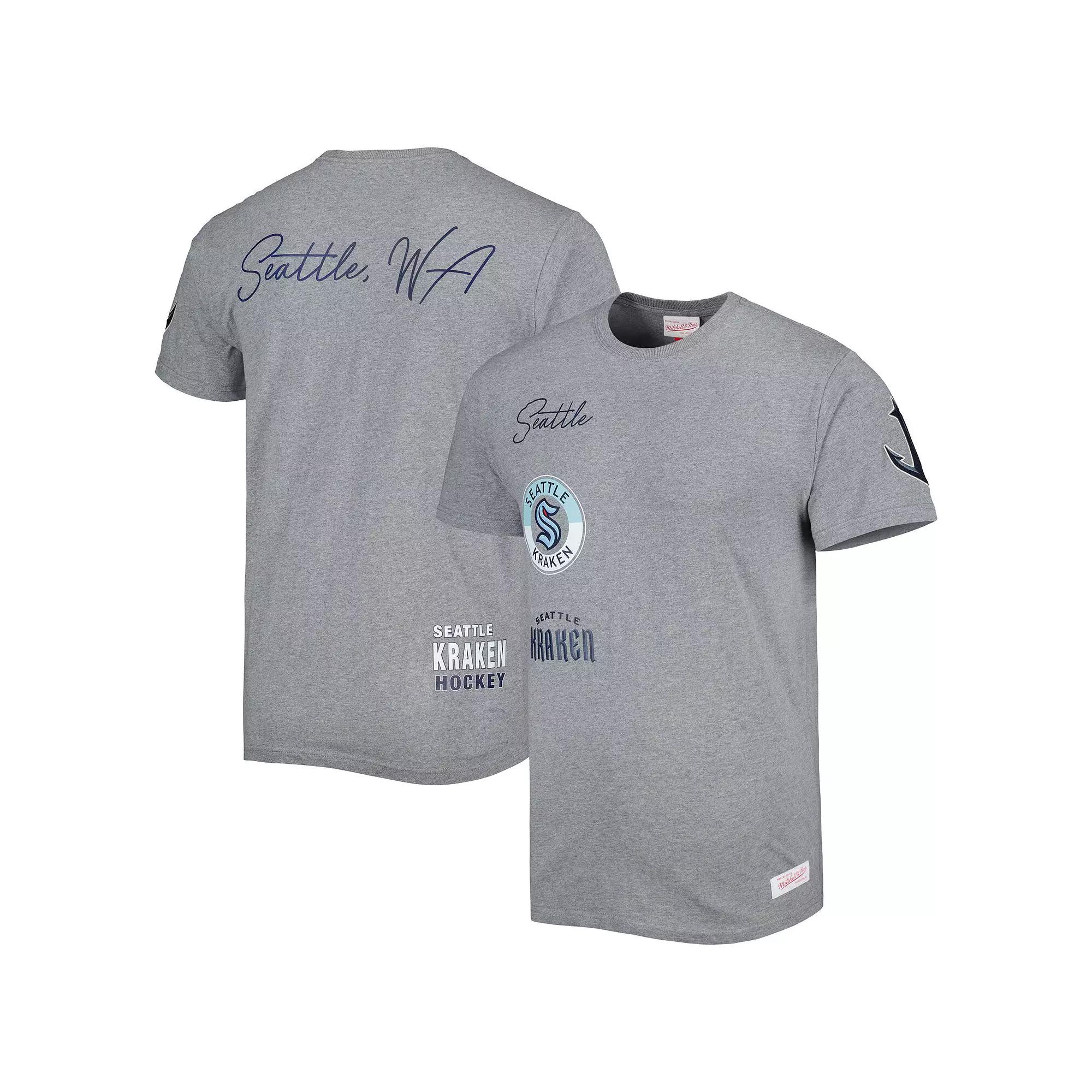Men's Mitchell & Ness Heather Gray Seattle Kraken City Collection T-Shirt,  Product Image