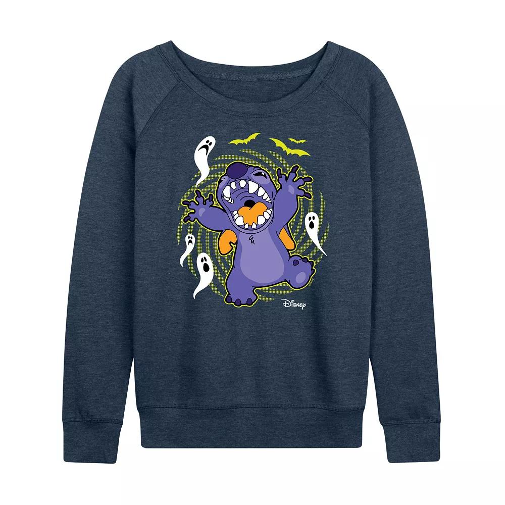 Disney's Lilo & Stitch Women's Halloween Ghosts French Terry Long Sleeve Tee,  Product Image
