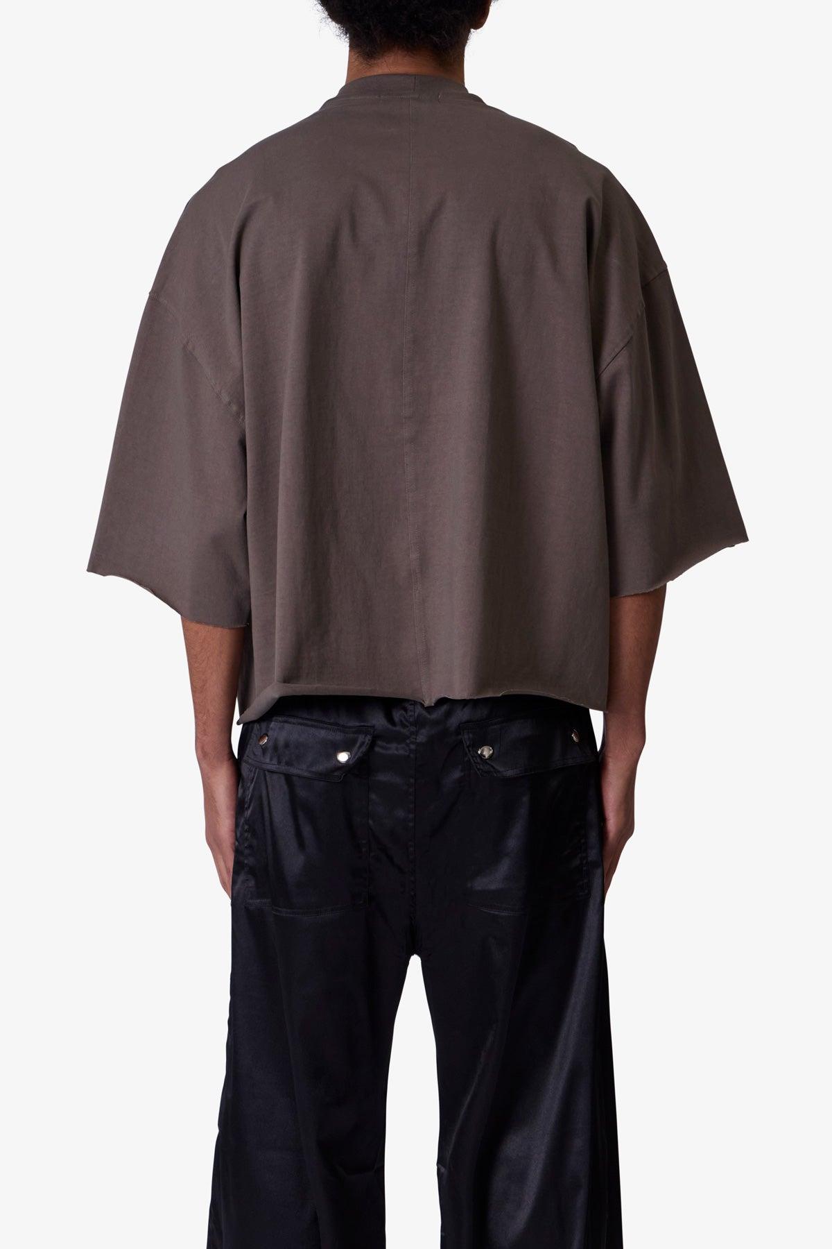 Oversized Raw Hem Tee - Muddy Grey Product Image