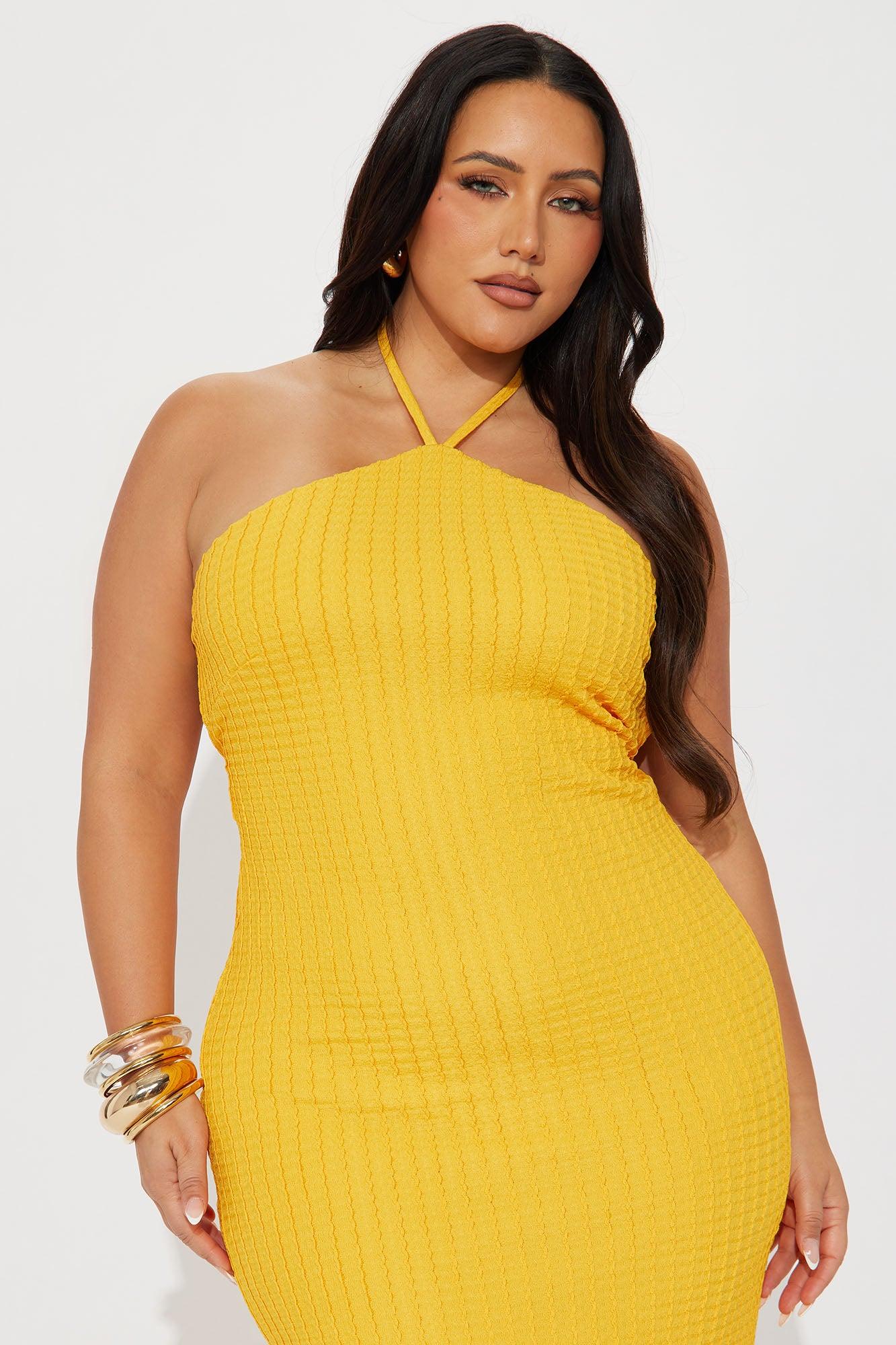 Lucy Backless Maxi Dress - Yellow Product Image