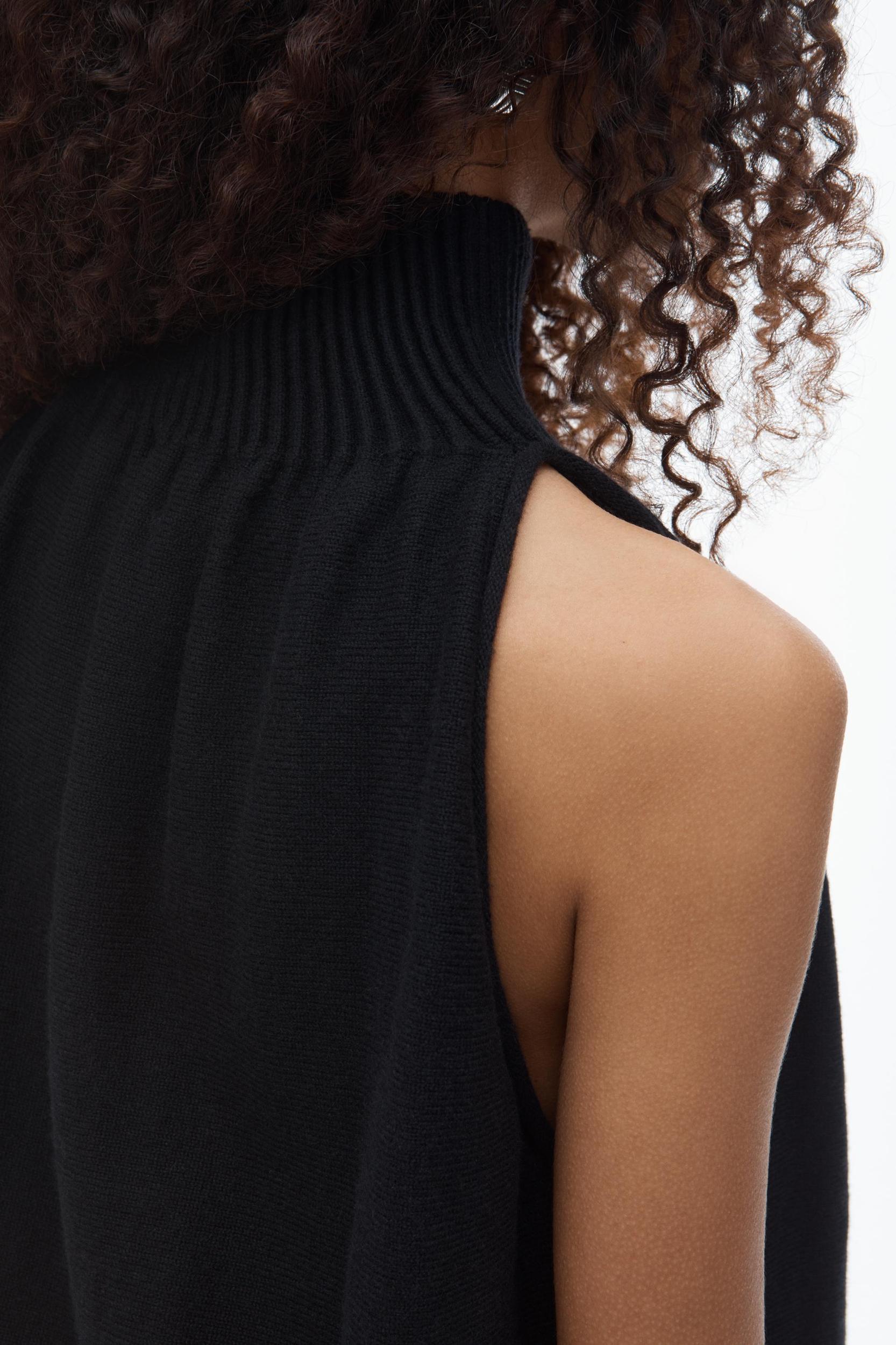 Ruched Turtleneck Halter Dress Product Image