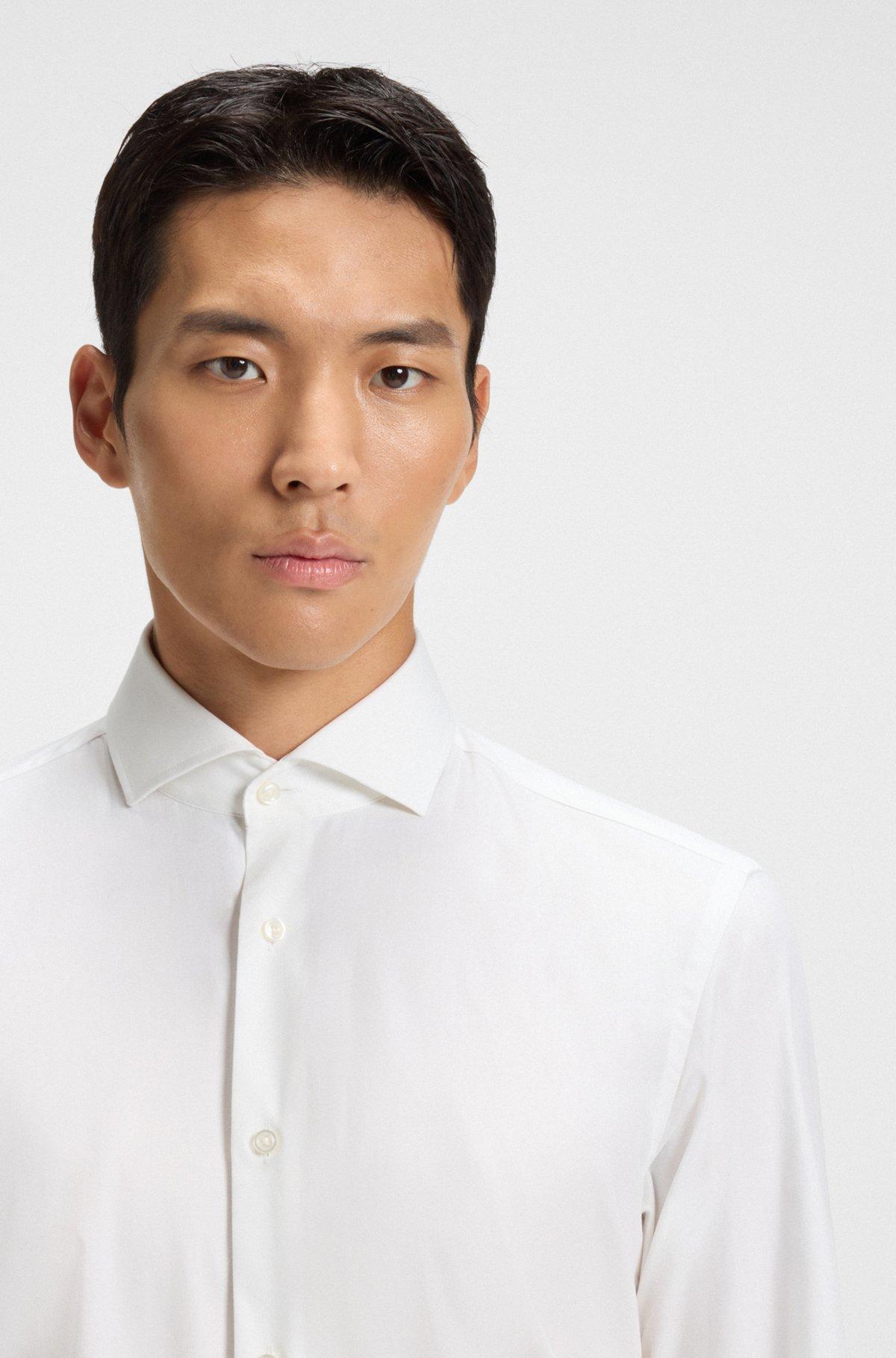 Regular-fit shirt in striped cotton twill Product Image