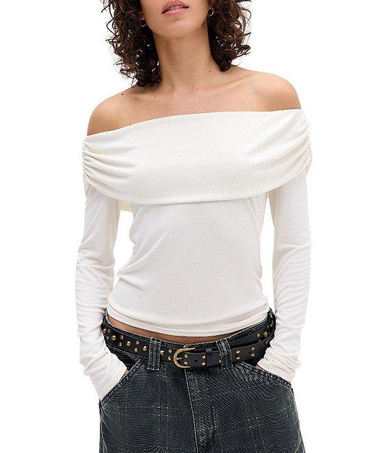 BDG Urban Outfitters Ultimate Bardot Off-The-Shoulder Long Sleeve Top Product Image