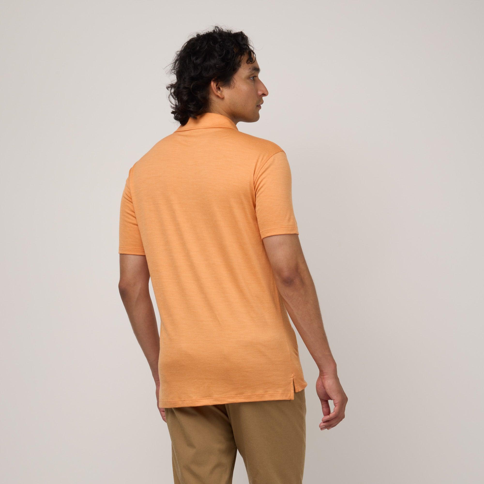 Merino Wool Polo | Orange Horizon Product Image