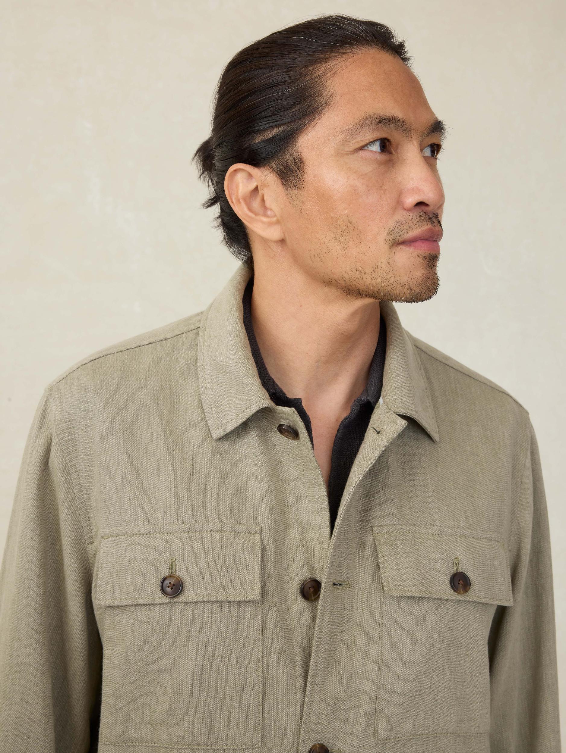 Movement™ Linen Shirt Jacket - Sage Cliff Male Product Image