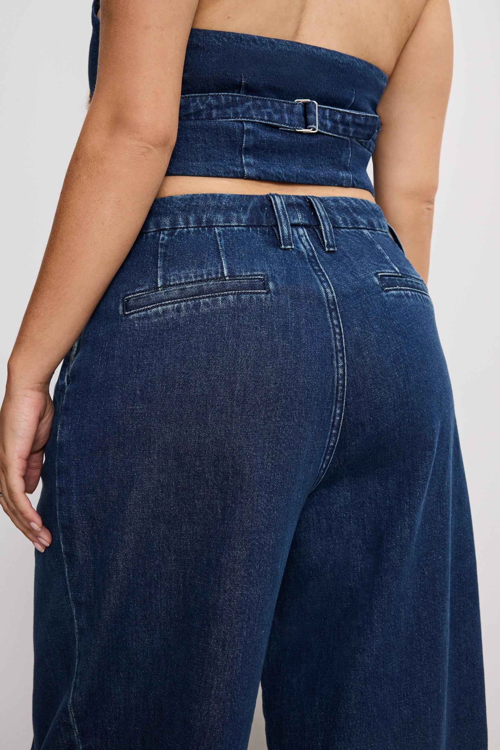 90S PLEATED  DENIM TROUSERS | INDIGO724 Product Image