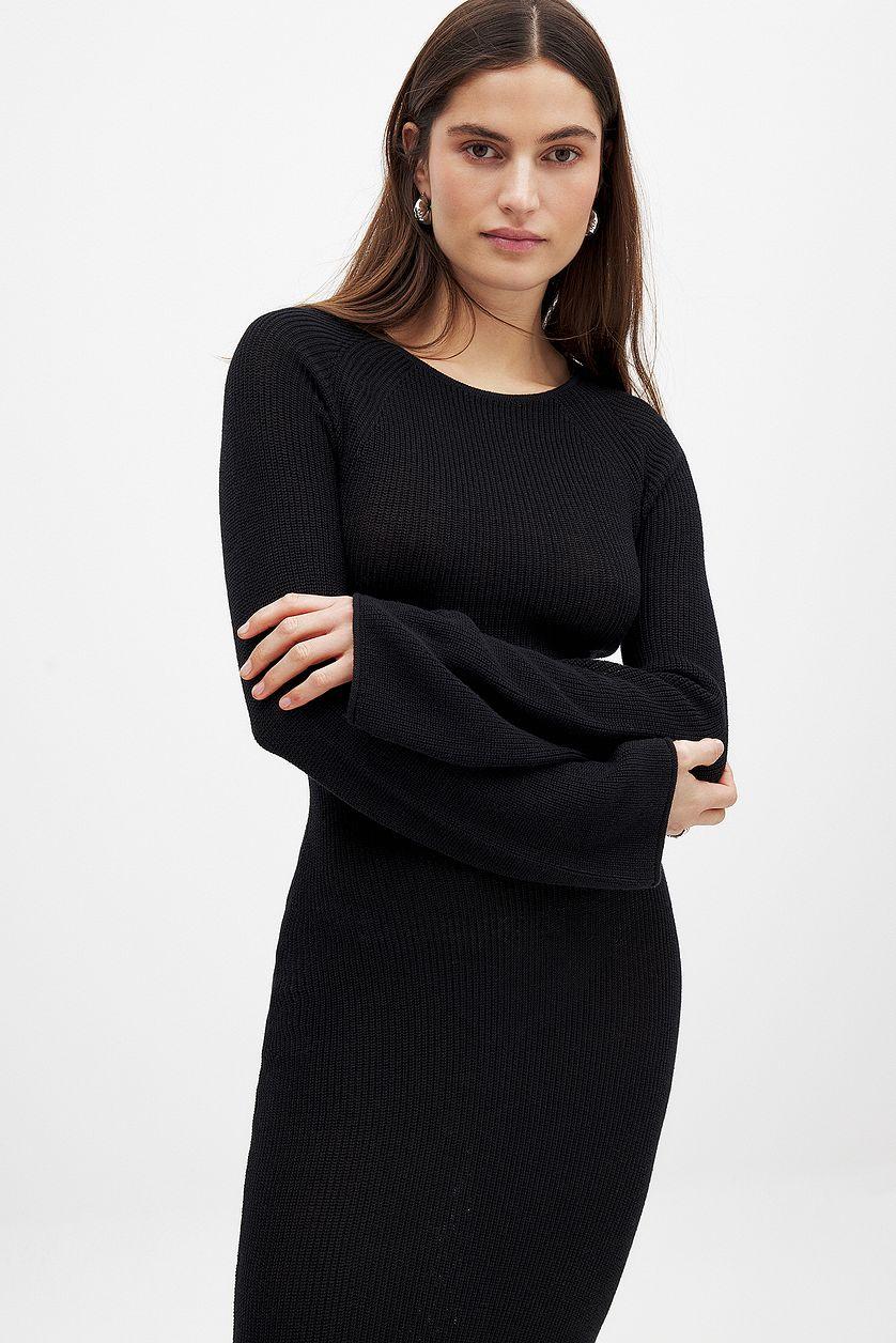 Open Back Lace Detail Knitted Maxi Dress Product Image