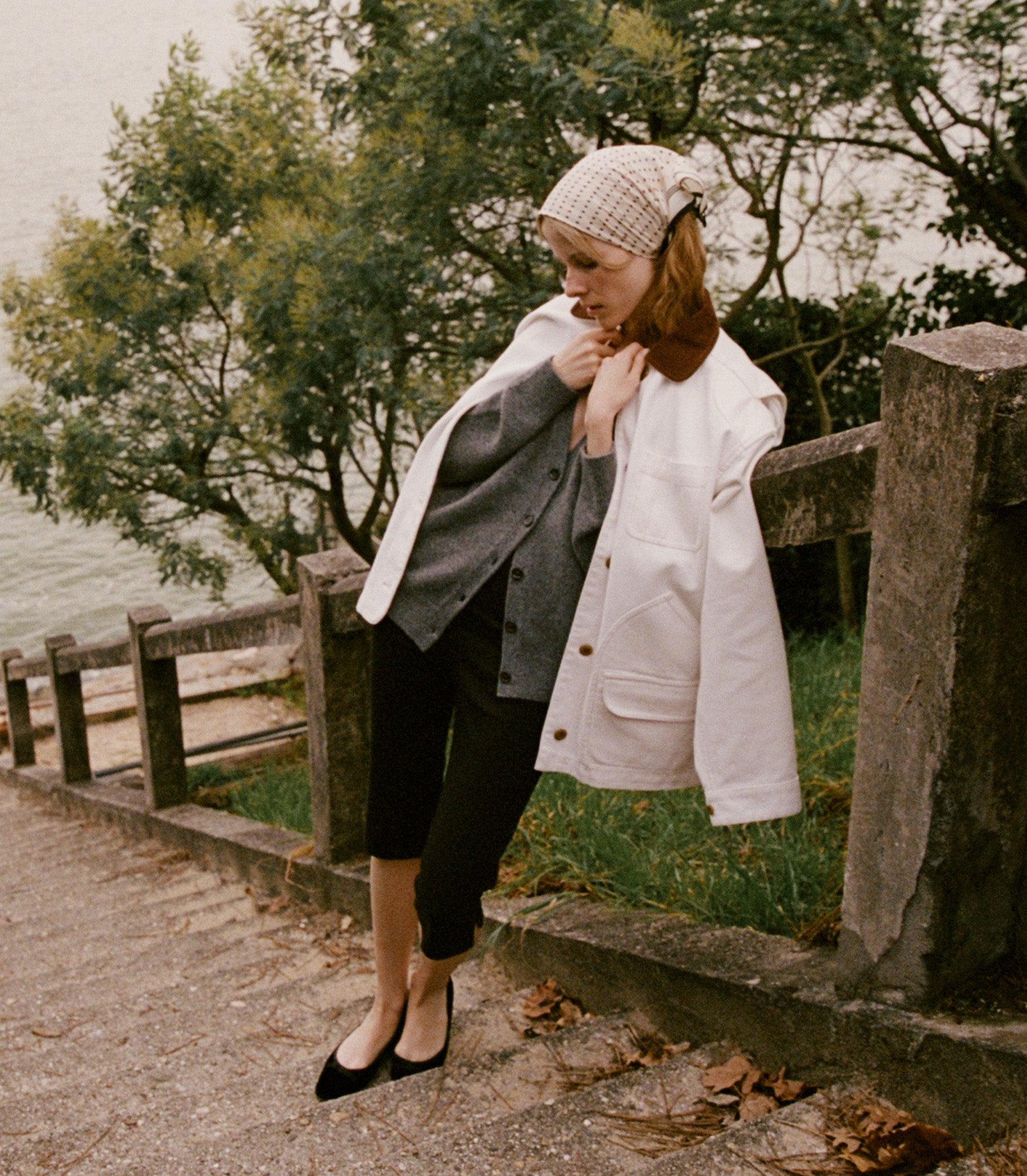 AURIE CASHMERE CARDIGAN -- CHARCOAL Product Image