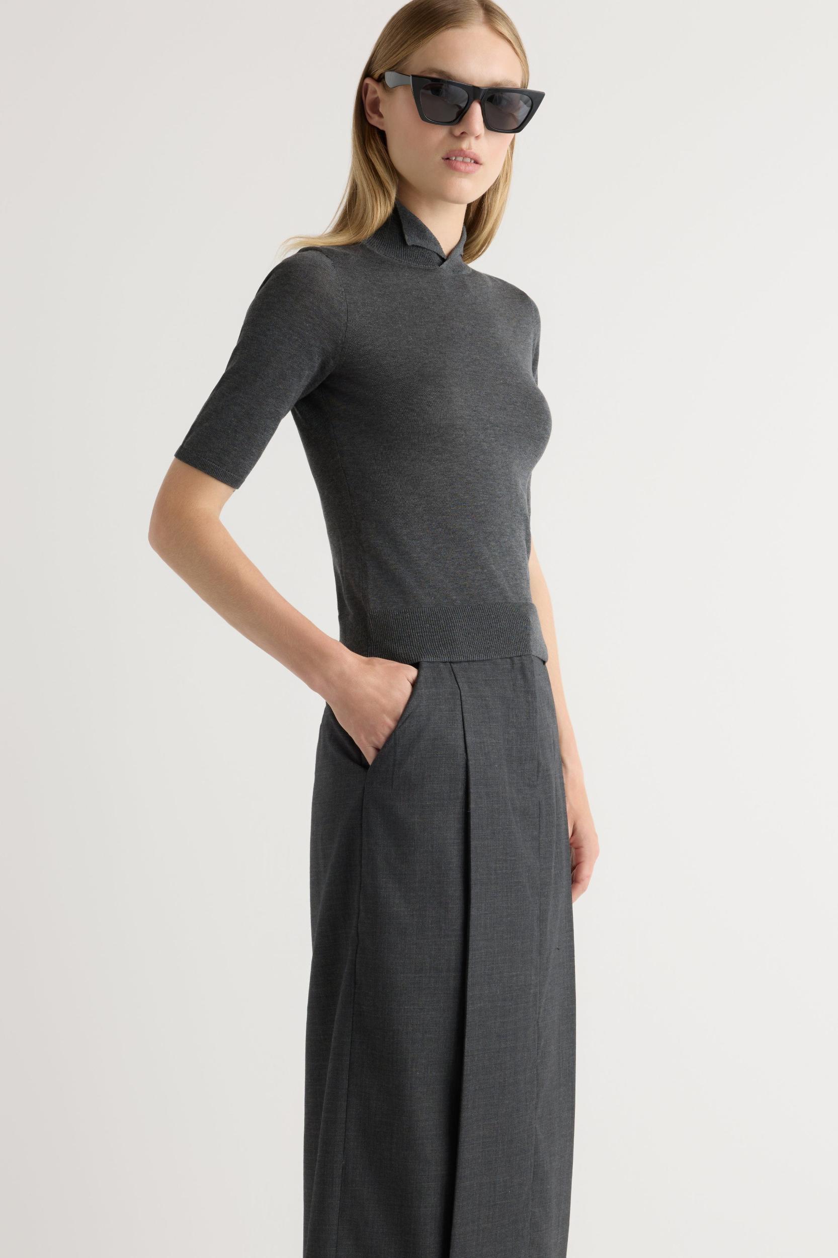 Georgina Wool-Blend Suiting Skirt Product Image