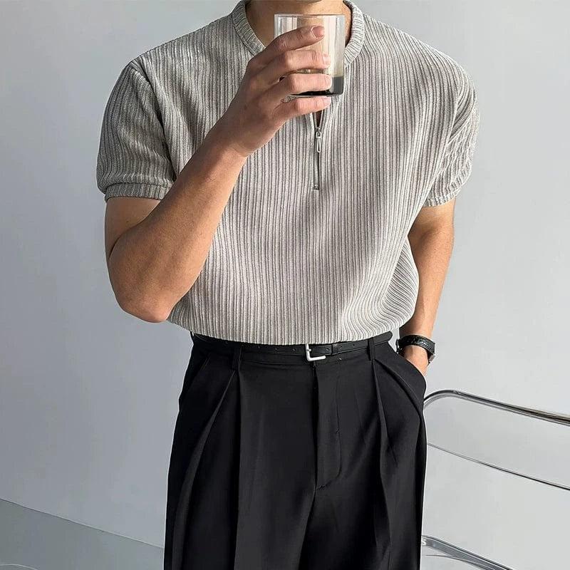 RT No. 18274 KNIT HALF ZIP SHORT SLEEVE Product Image