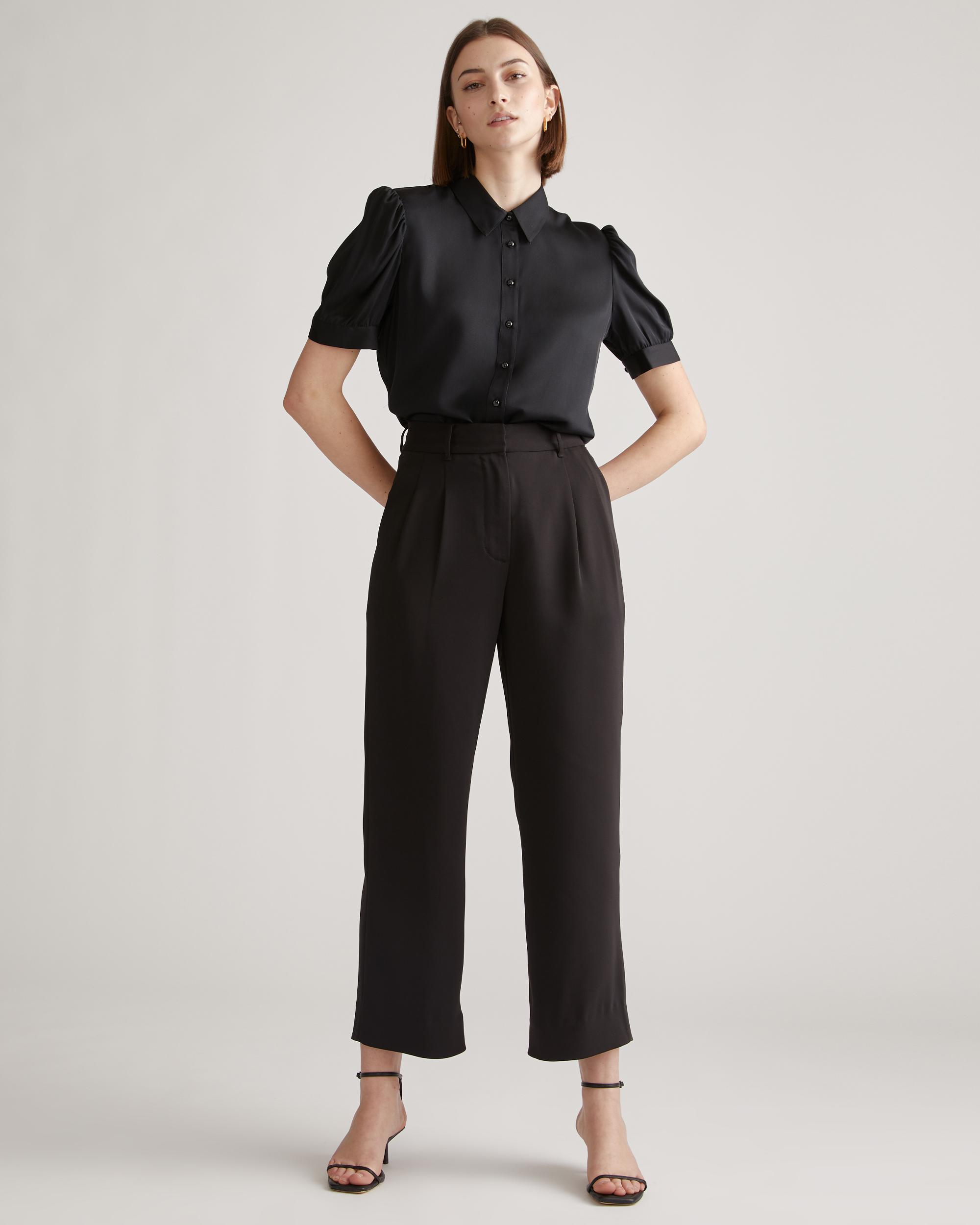 Quince | Women's Washable Stretch Silk Puff Sleeve Blouse Mulberry Silk Product Image