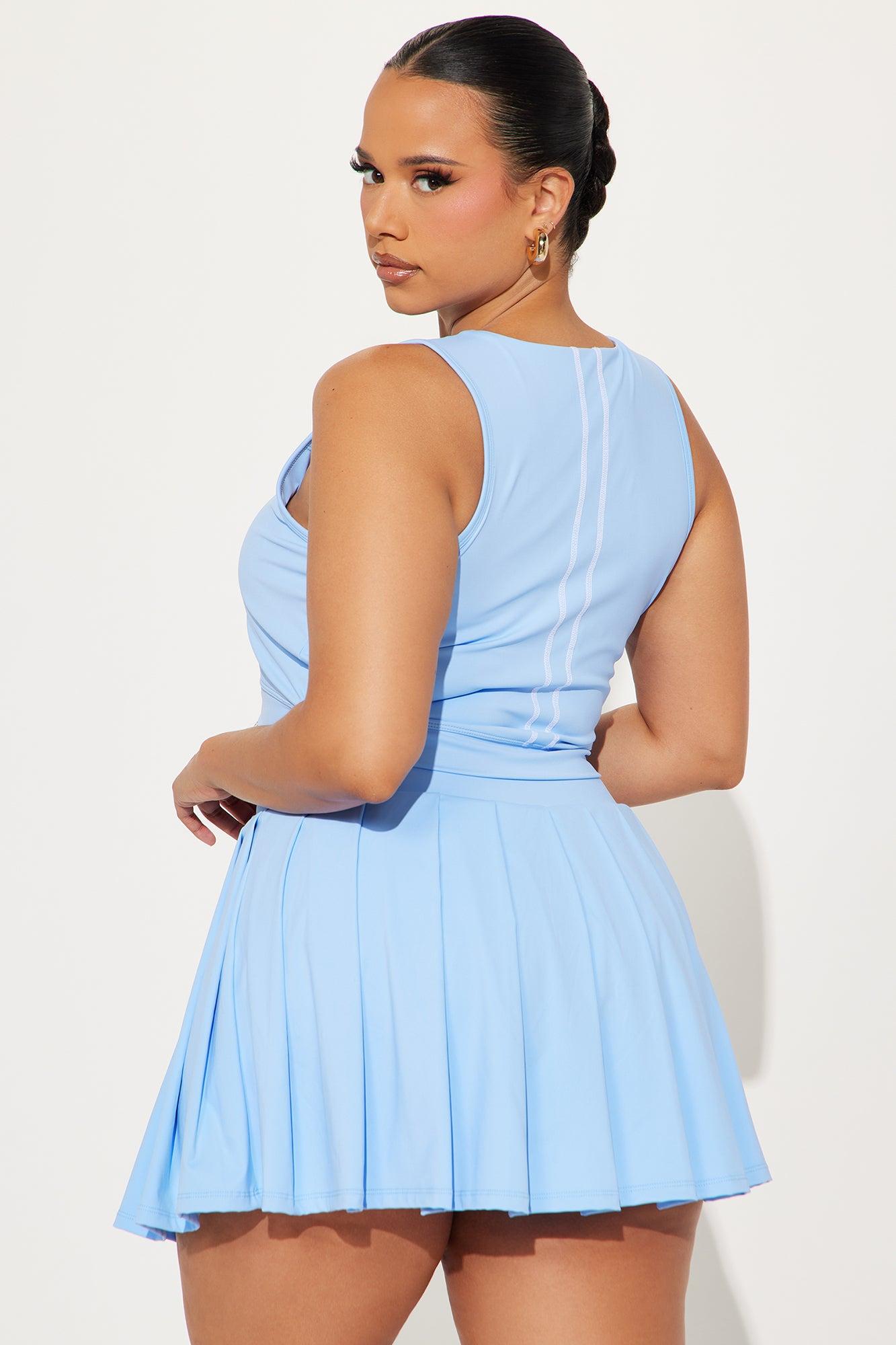 Courtside Cool Quarter Zip Active Top - Light Blue Product Image