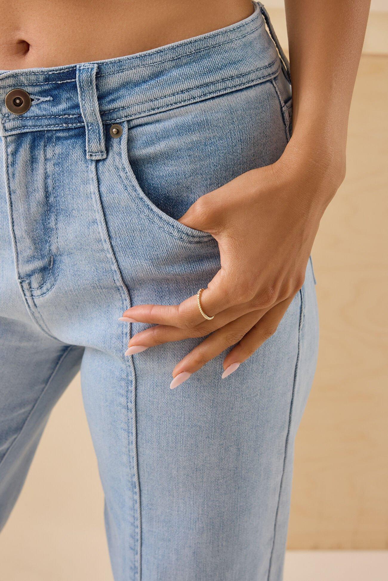 Henley Cropped Jeans Product Image