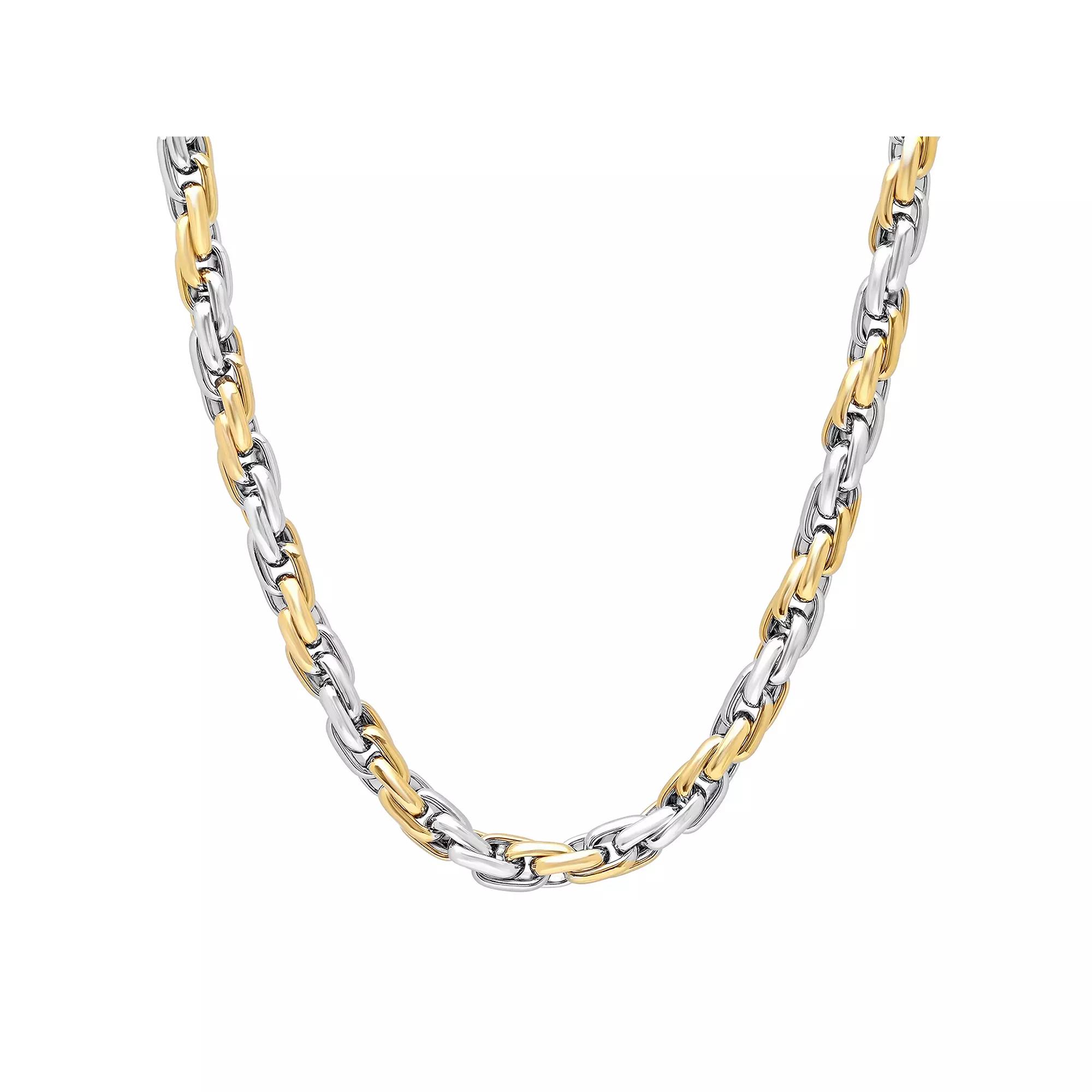 Men's Jewelry Nation Stainless Steel Two-Tone Rope Chain Necklace, Size: 24", Two Tone Product Image