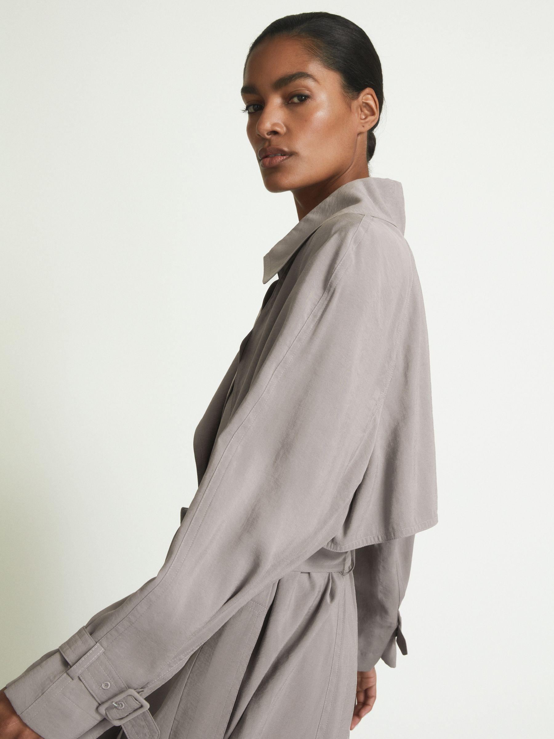 Atelier Belted Trench Coat in Grey Product Image