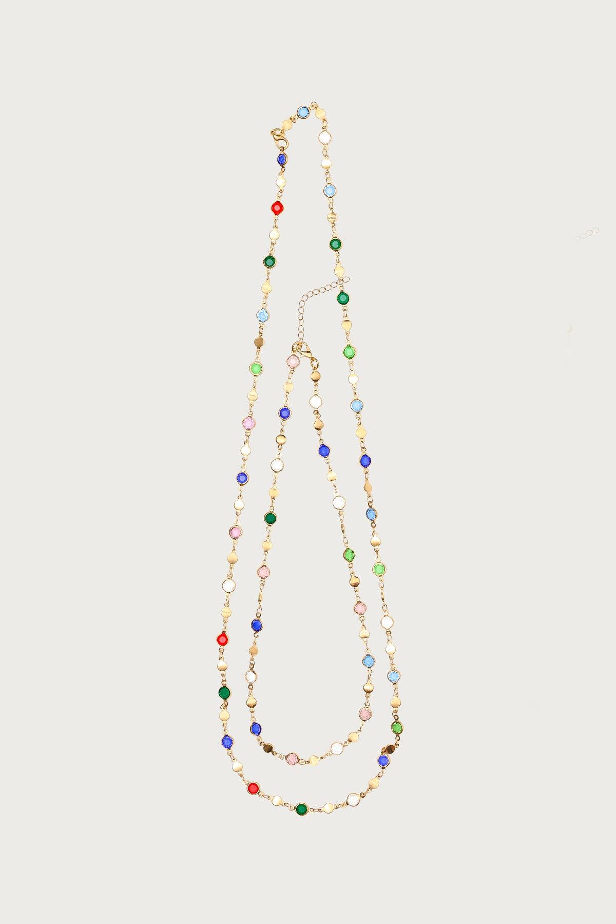 Cascading Gemstone Necklace Set Product Image