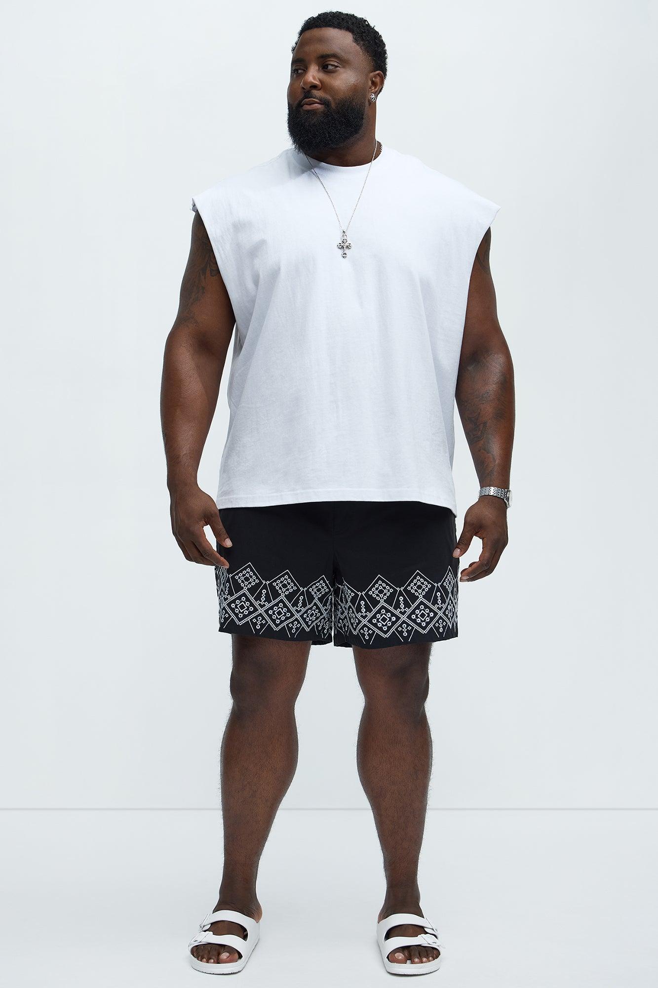 Look At It Embroidered Swim Classic Trunk  - Black/combo Product Image