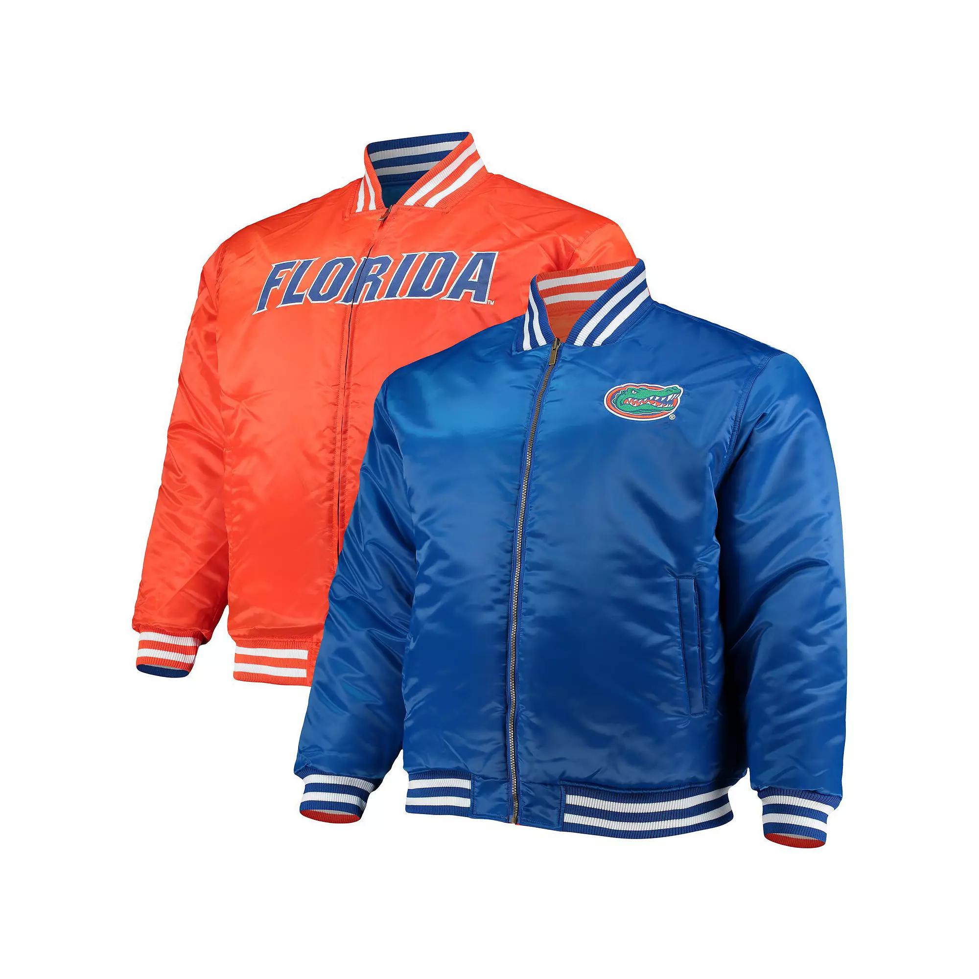 Men's Royal/Orange Florida Gators Big & Tall Reversible Satin Full-Zip Jacket, Size: XLT, Blue Product Image