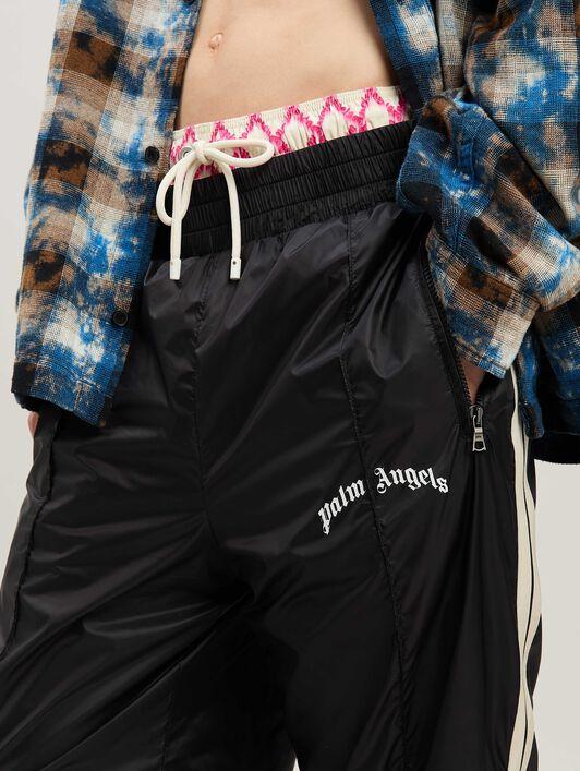 CURVED LOGO NYLON TRACK PANTS BLACK - GR Product Image