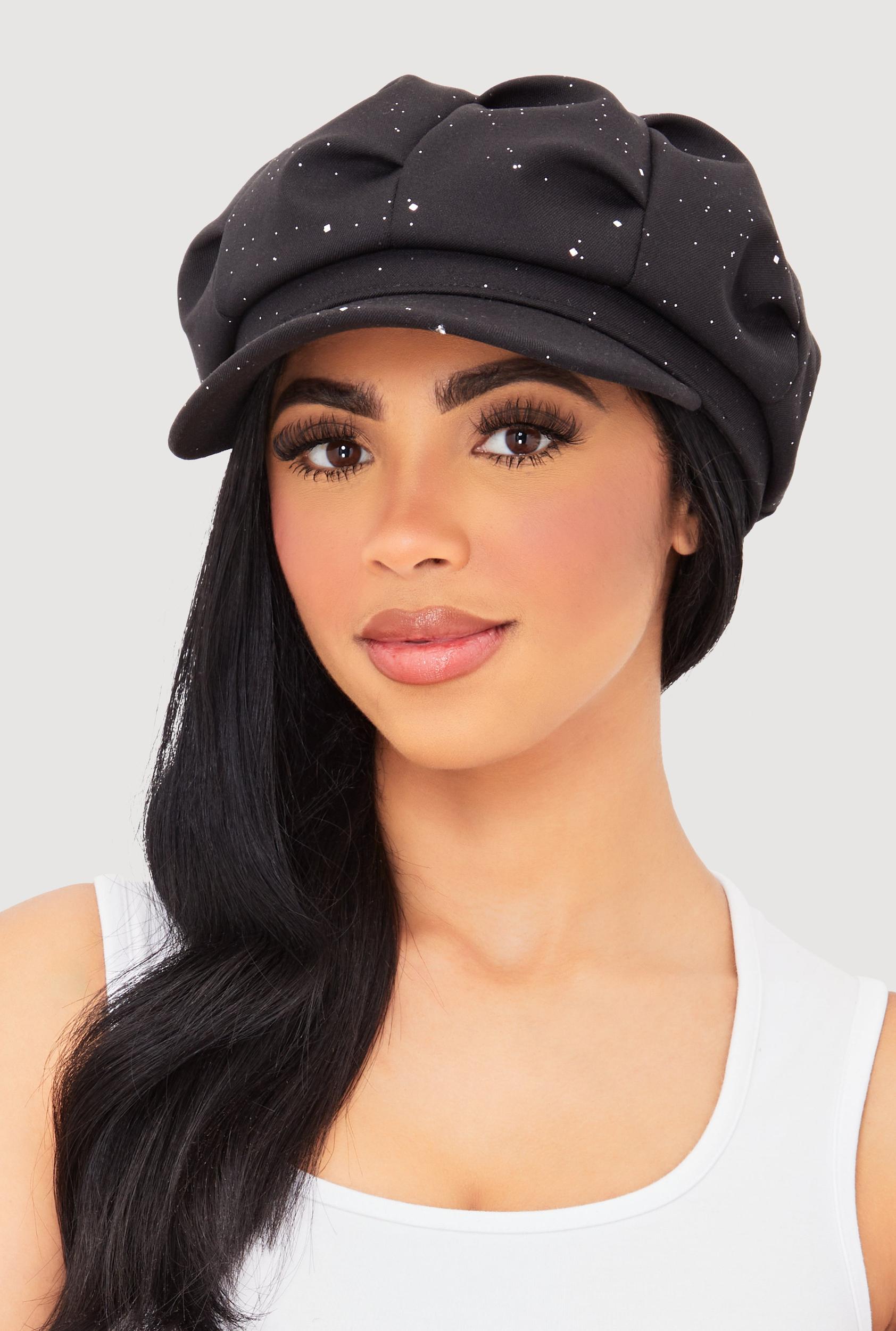 Stylish Glitter Cabbie Hat Female Product Image