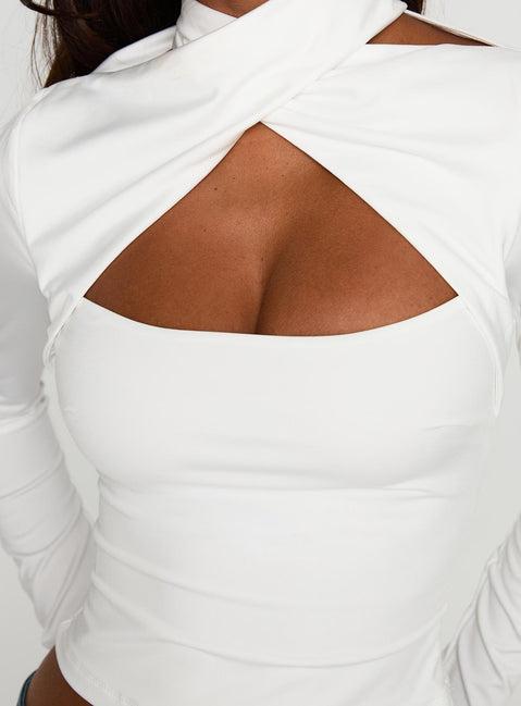 Ganz Long Sleeve Top White Product Image