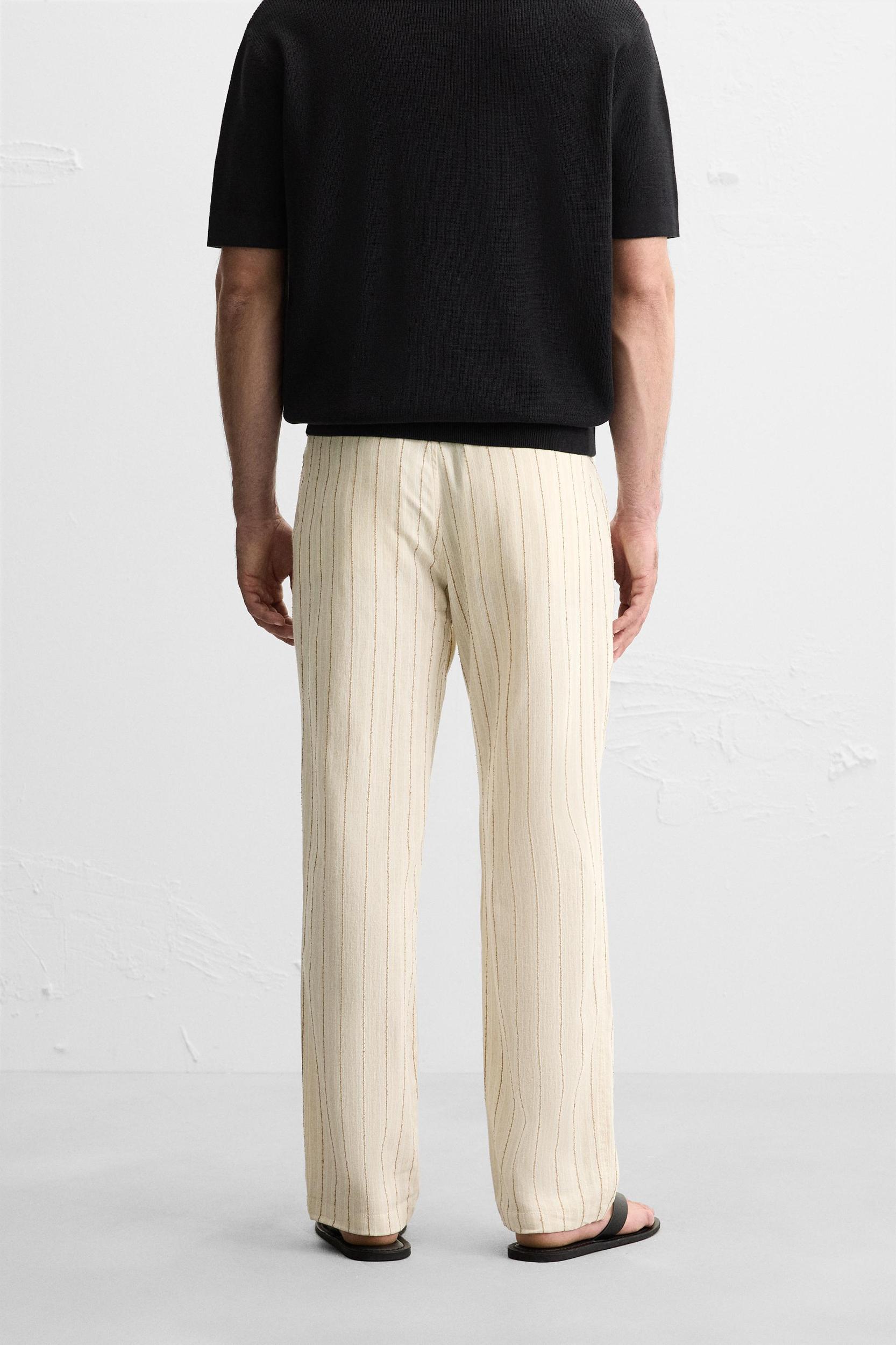 JACQUARD STRIPED PANTS Product Image