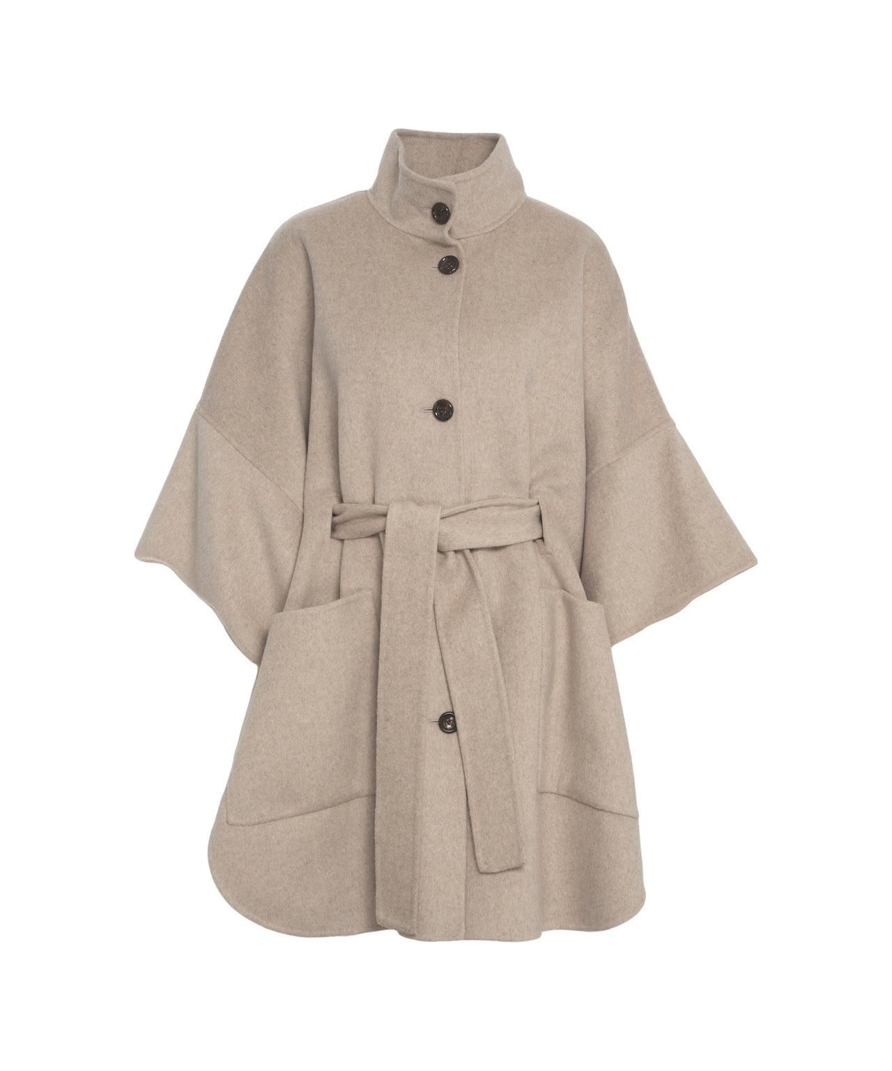Wool coat with waist belt Product Image