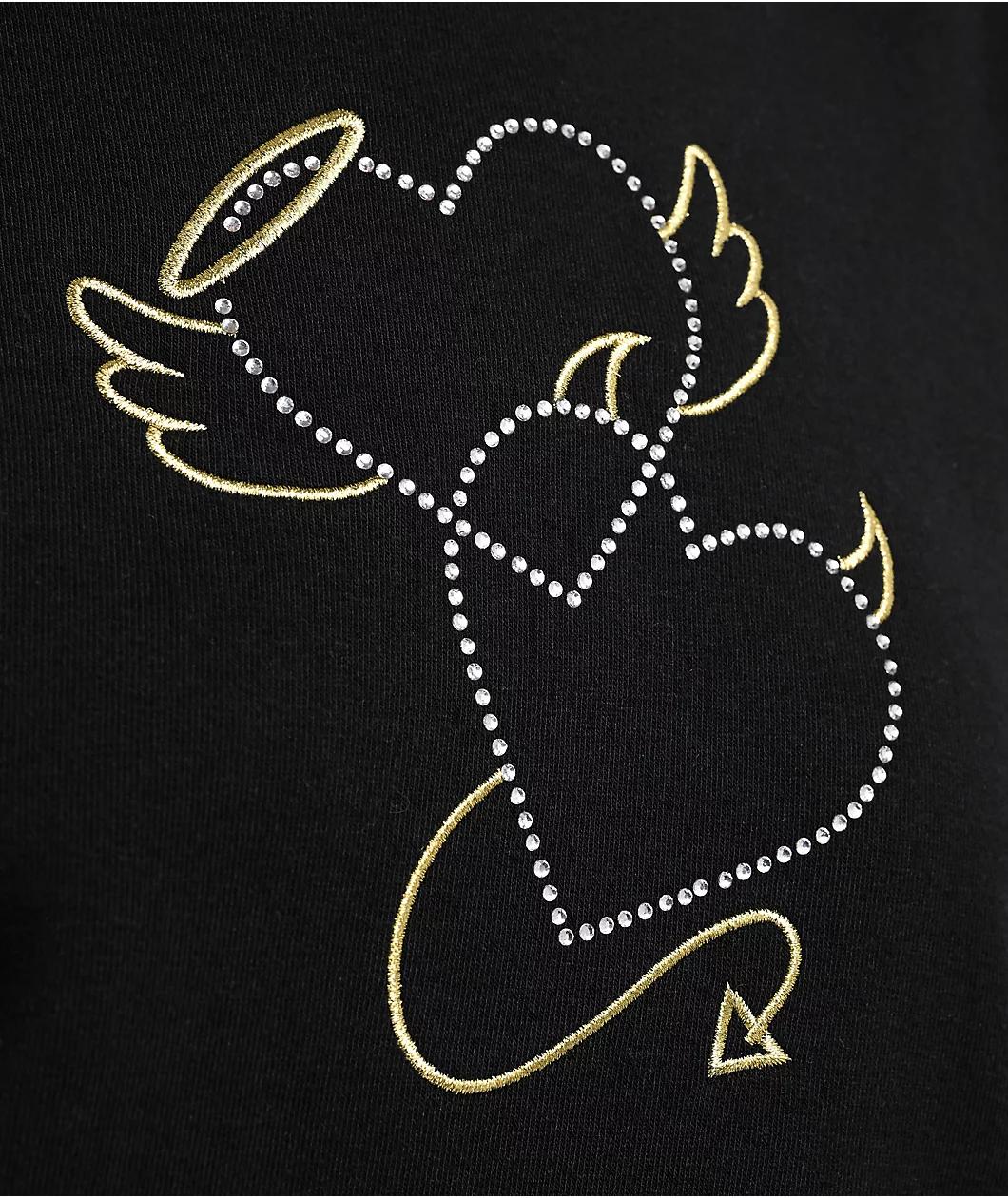 A-Lab Tomo Rhinestone Black hoodie Product Image