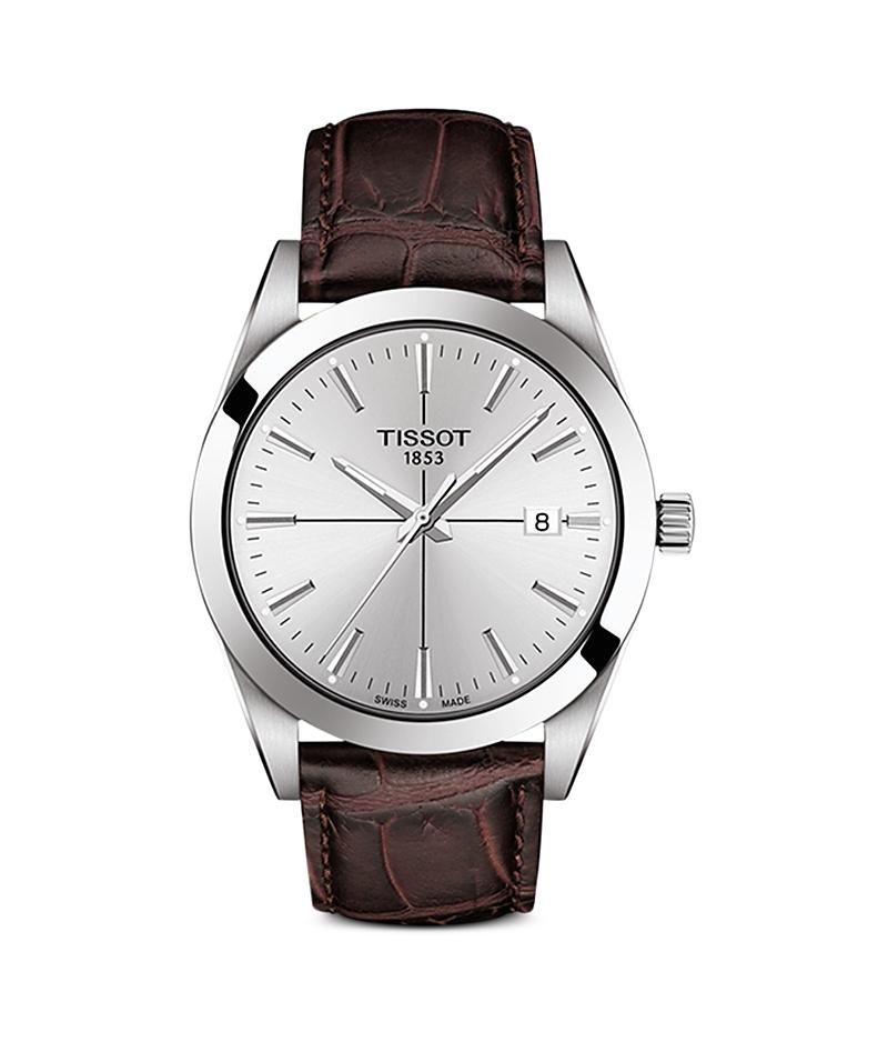 Tissot Womens Gentleman Brown Embossed Leather Watch Product Image