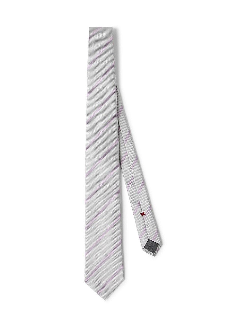 Mens Striped Silk Tie Product Image