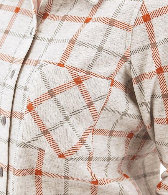 Aventura Luscious Plaid Fleece Collared Boyfriend Shirt Product Image