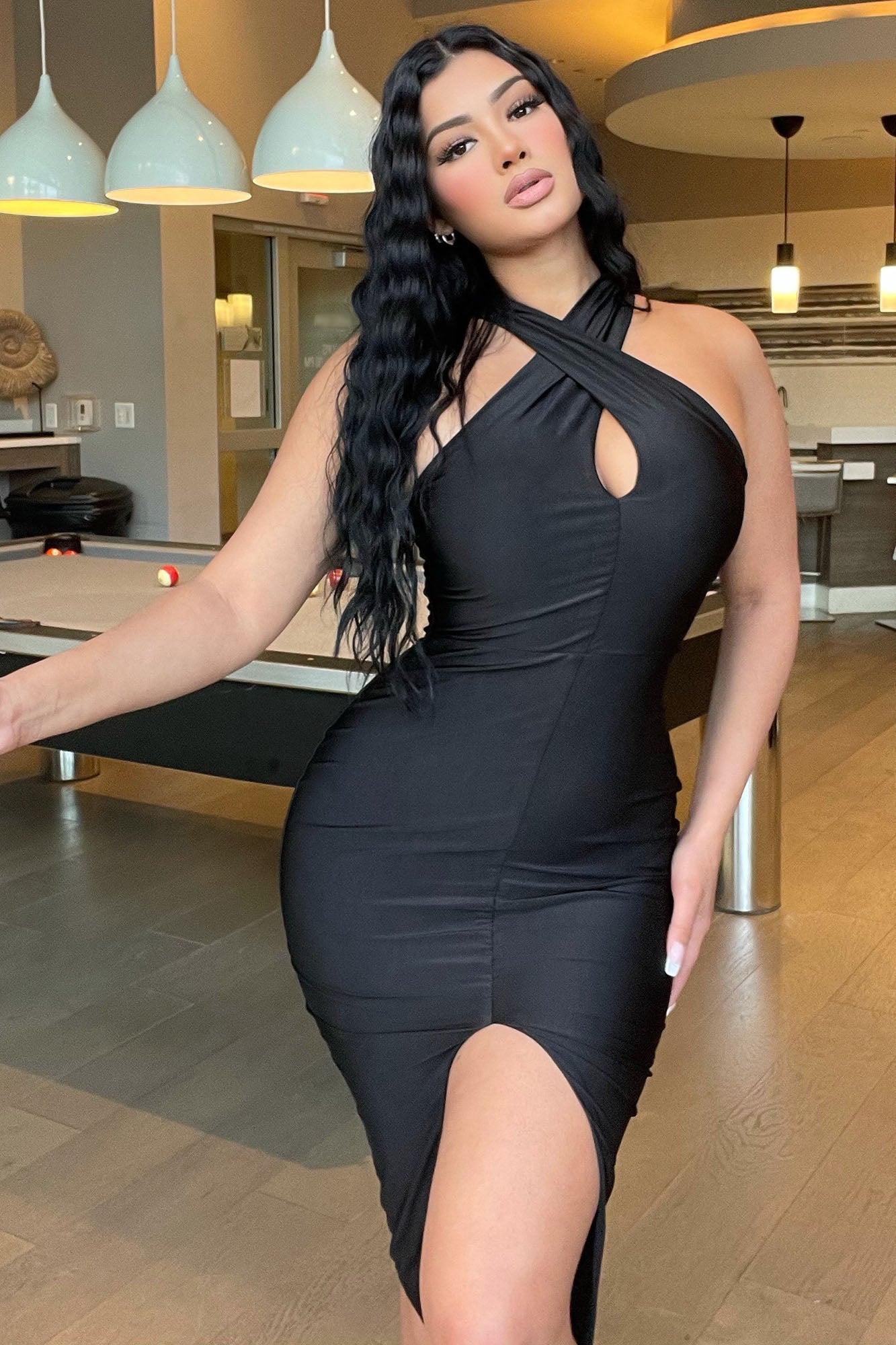 Selene Midi Dress - Black Product Image