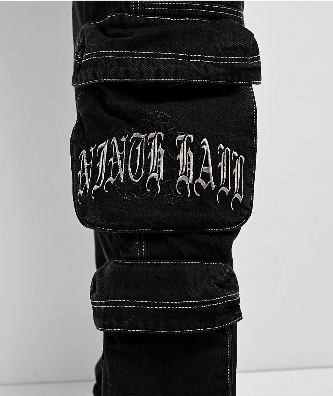 Ninth Hall Ambush Black 3D Cargo Pants Product Image